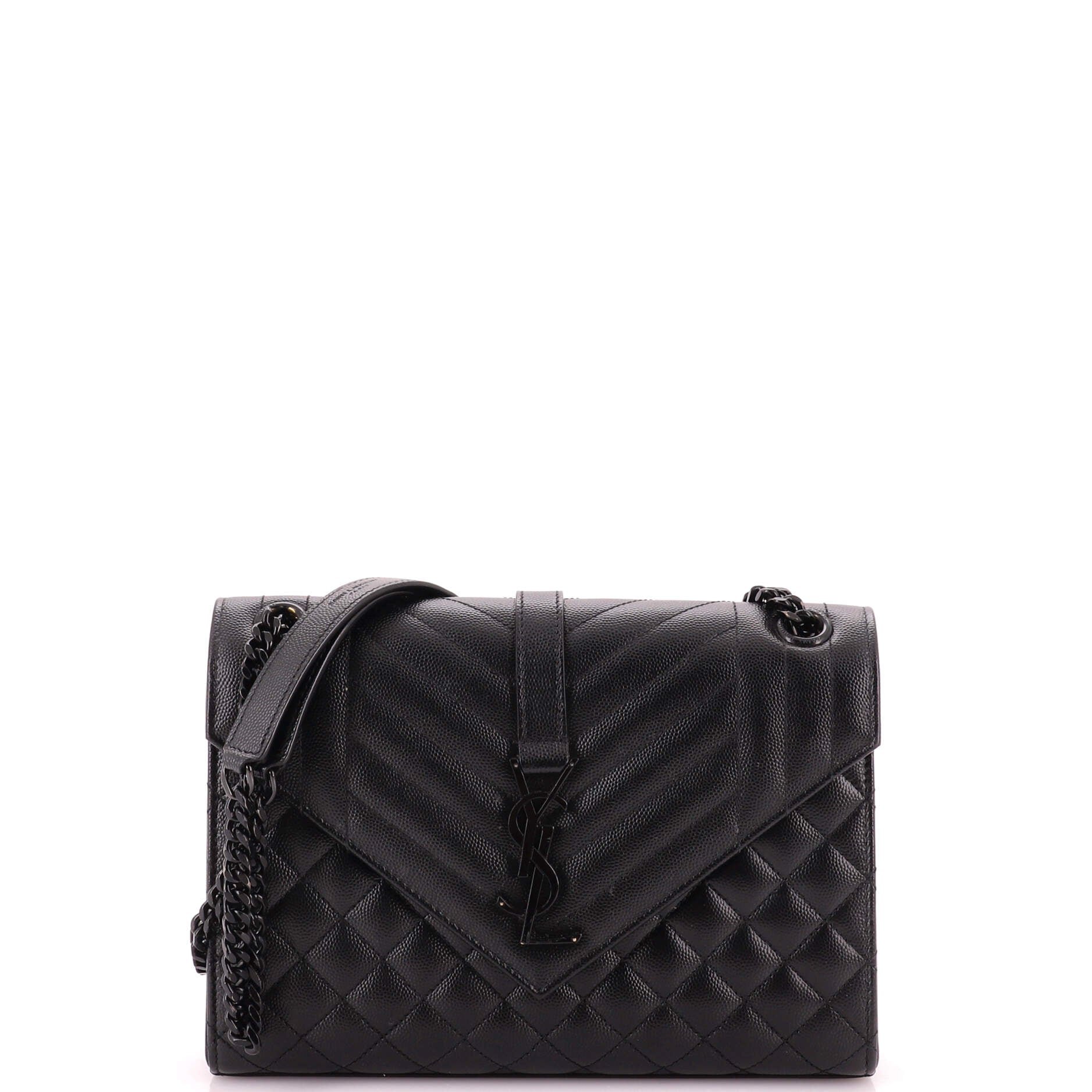 Classic Monogram Envelope Satchel Mixed Matelasse Leather Medium