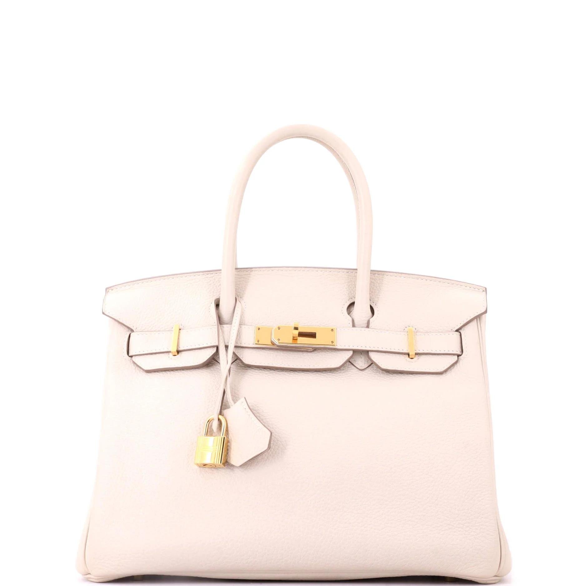 Hermes Birkin 30 Handbag Craie Clemence Leather 2016