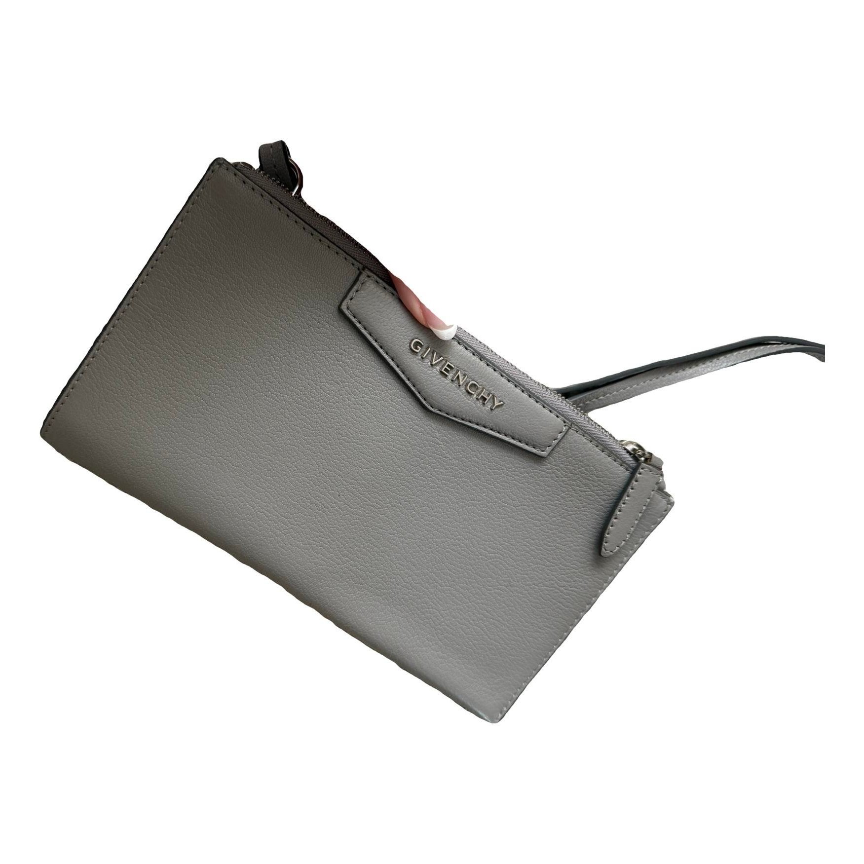 Leather clutch bag