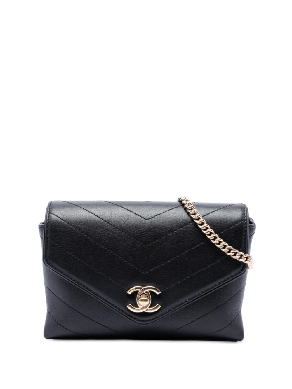 2018-2019 Chevron Calfskin Stitched Coco belt bag
