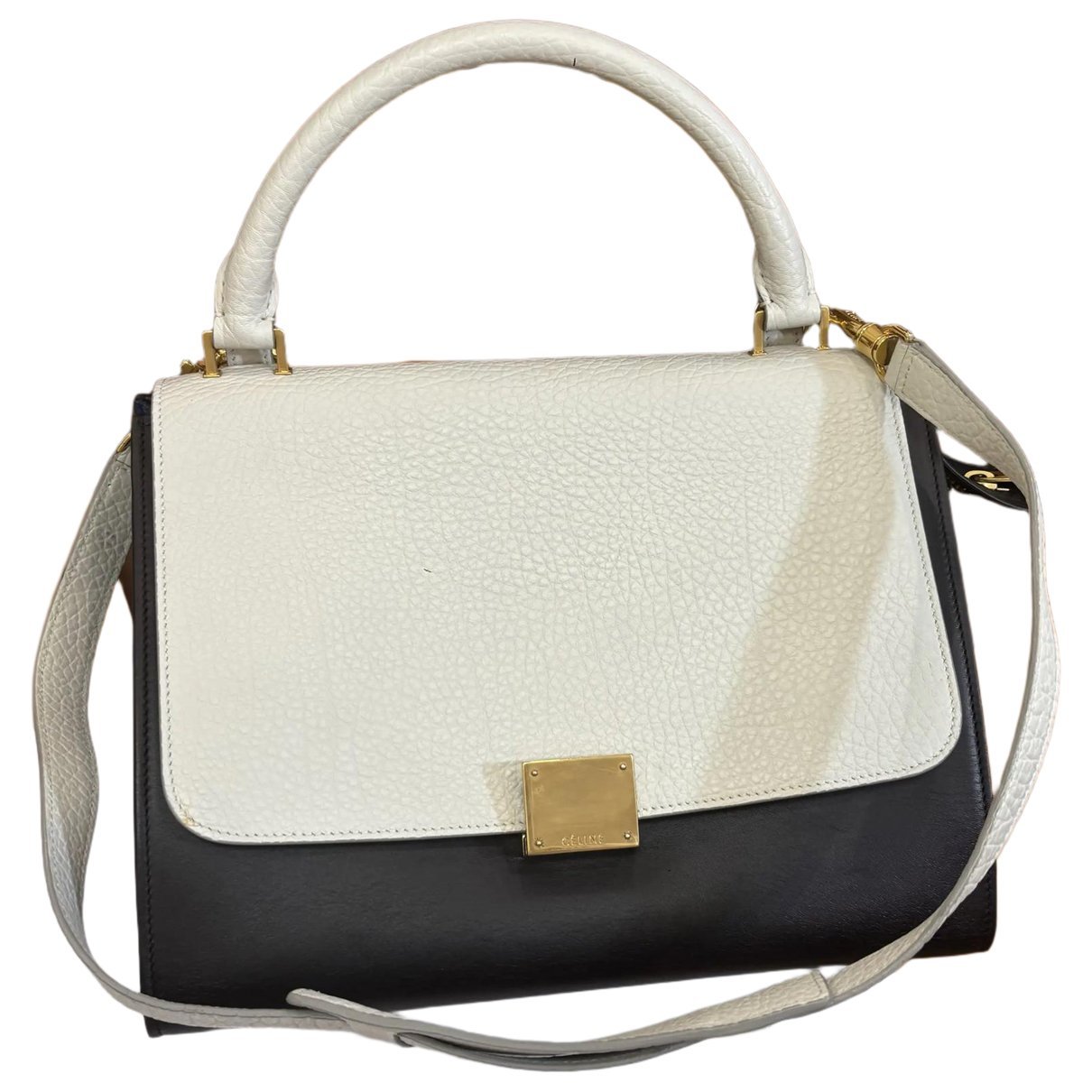Trapèze leather handbag