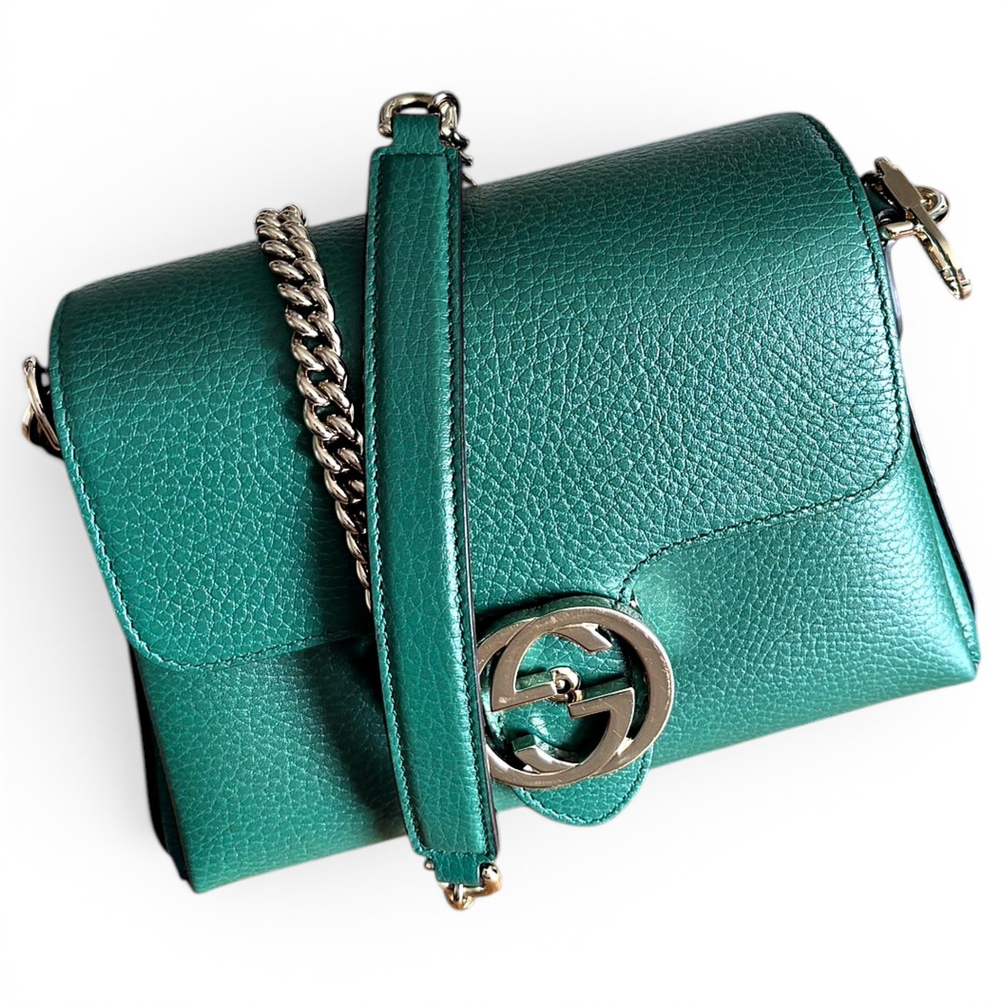 Interlocking leather crossbody bag