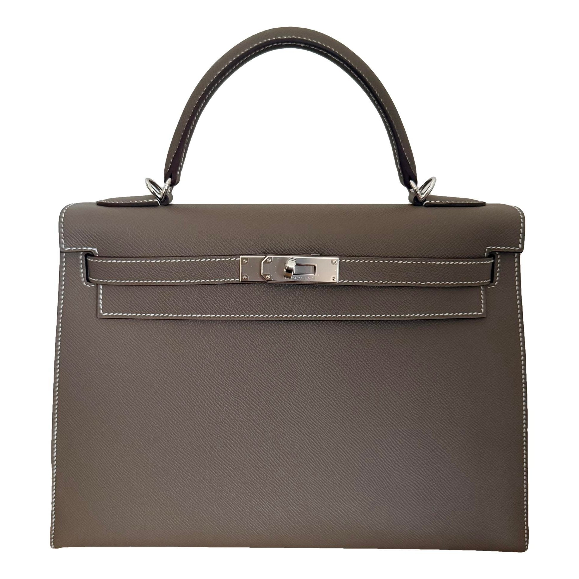 Hermes Kelly 32 Handbag White Epsom Leather 2025