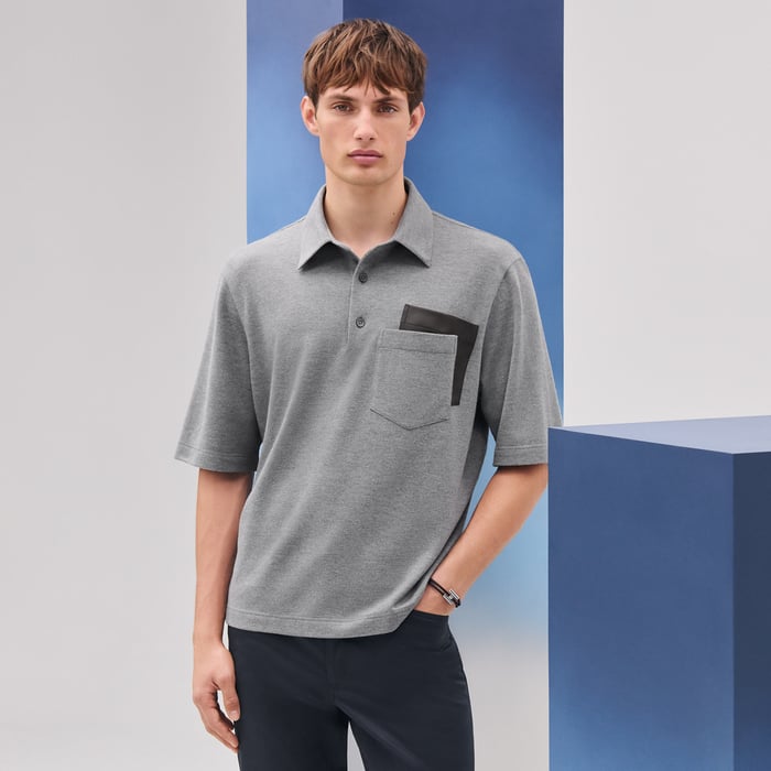 Gris Polo Shirt With Pocket