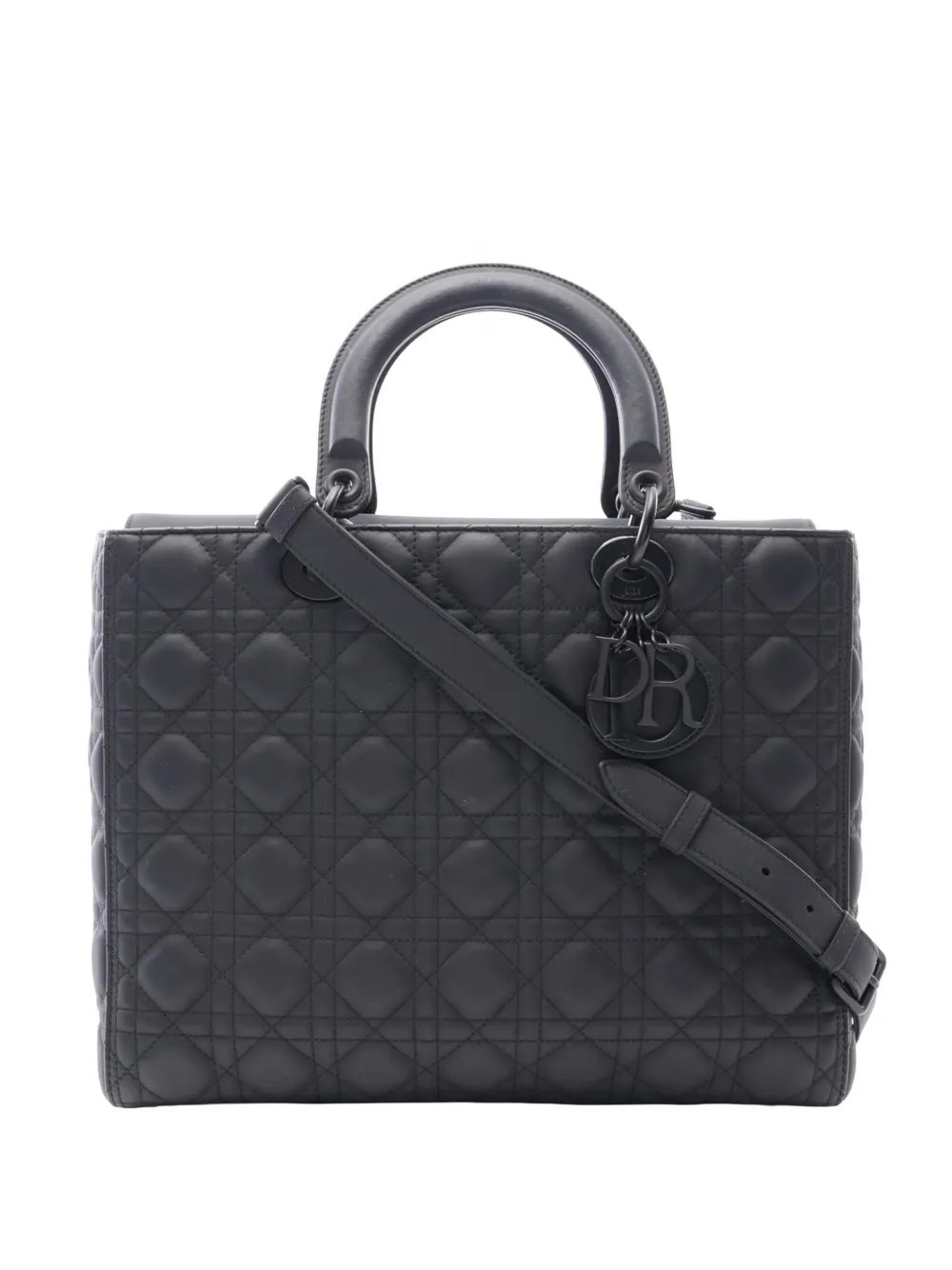 2010-2026 Large Ultra Matte Calfskin Cannage Lady Dior satchel