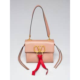 Valentino Valentino Rose Cannelle Leather V-Ring Shoulder Bag