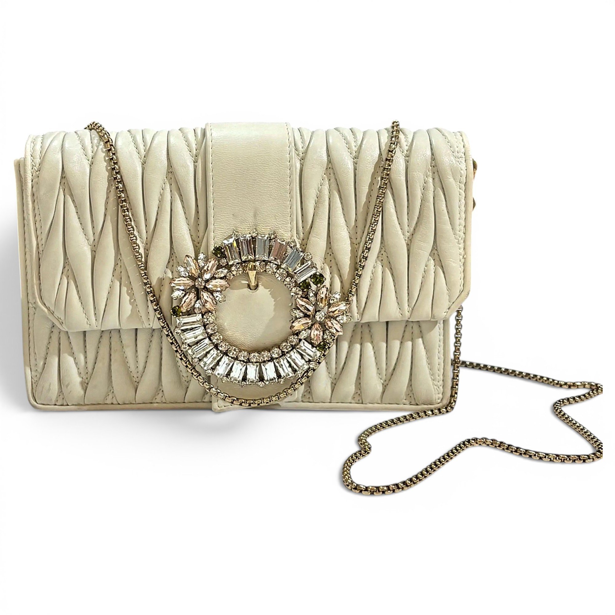 Miu Lady leather handbag