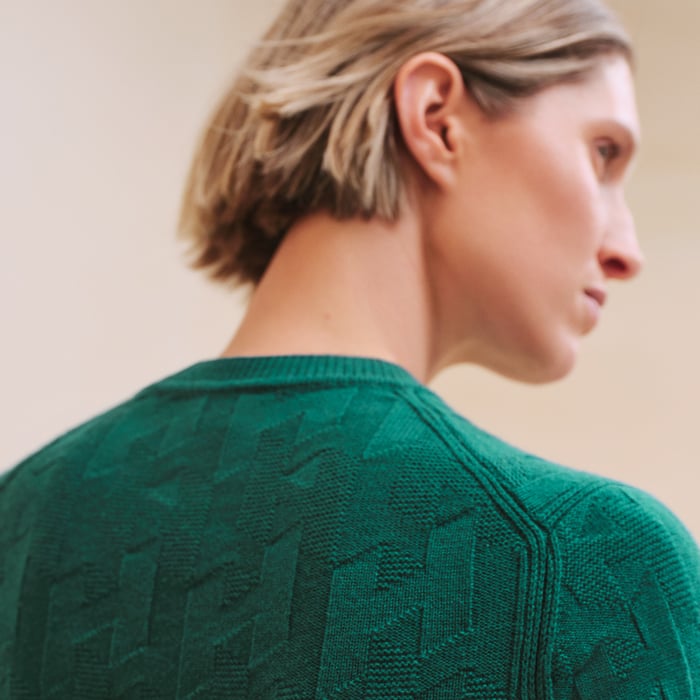 Vert Acanthe "H" Long-sleeve Sweater