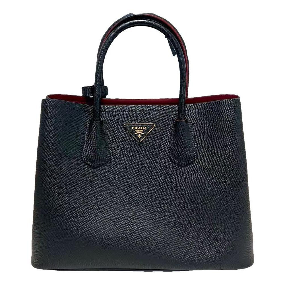 Double leather handbag