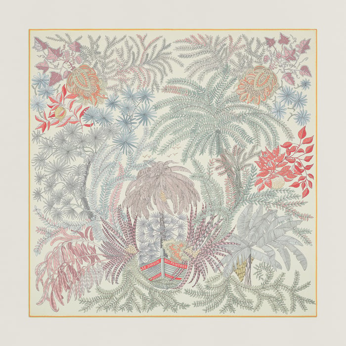 Le Jardin Des Peintres 더블 페이스 스카프 90