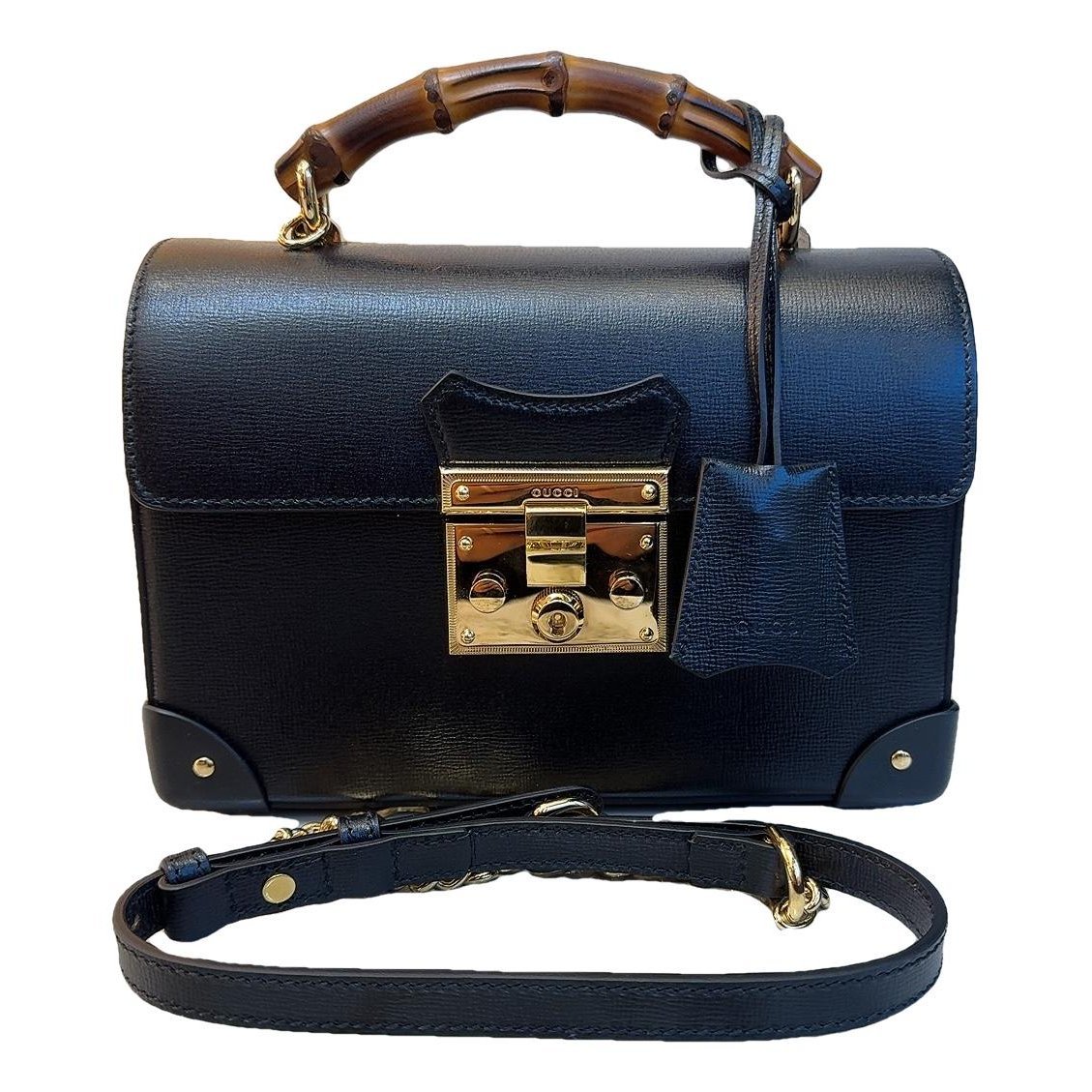 Padlock leather handbag