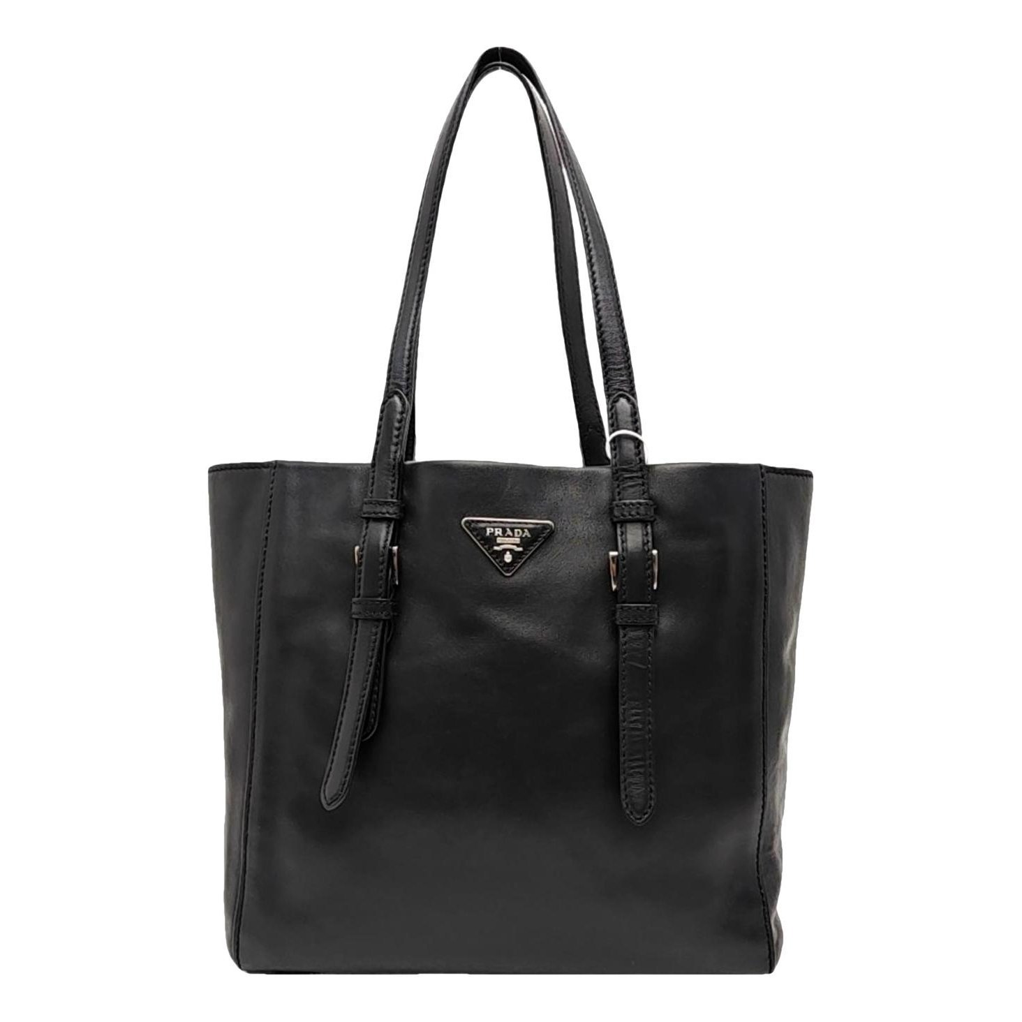 Double leather handbag