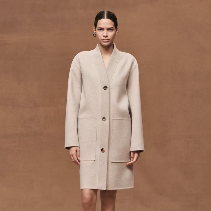 Beige Naturel Cardigan Coat