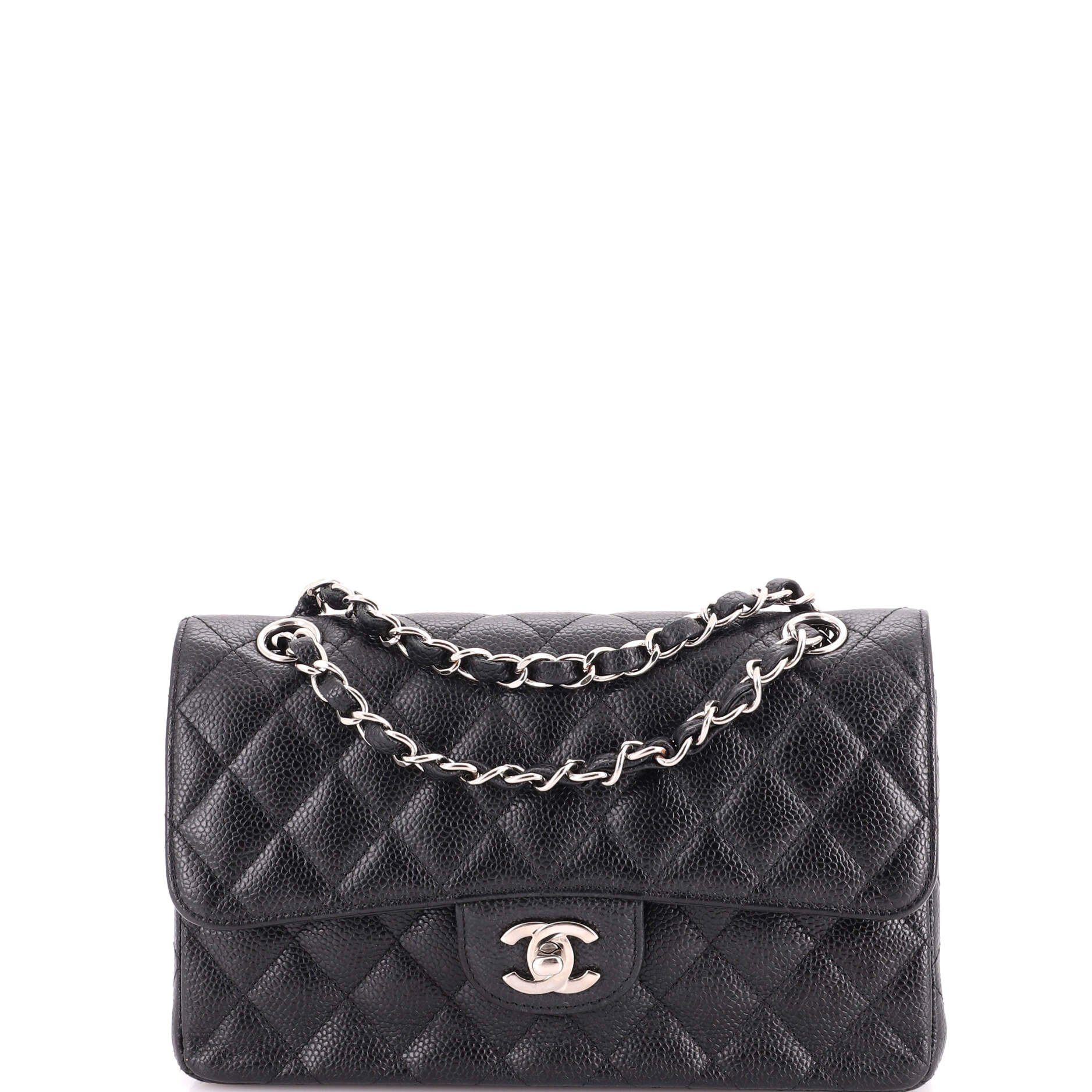 Classic Double Flap Bag Quilted Caviar Small