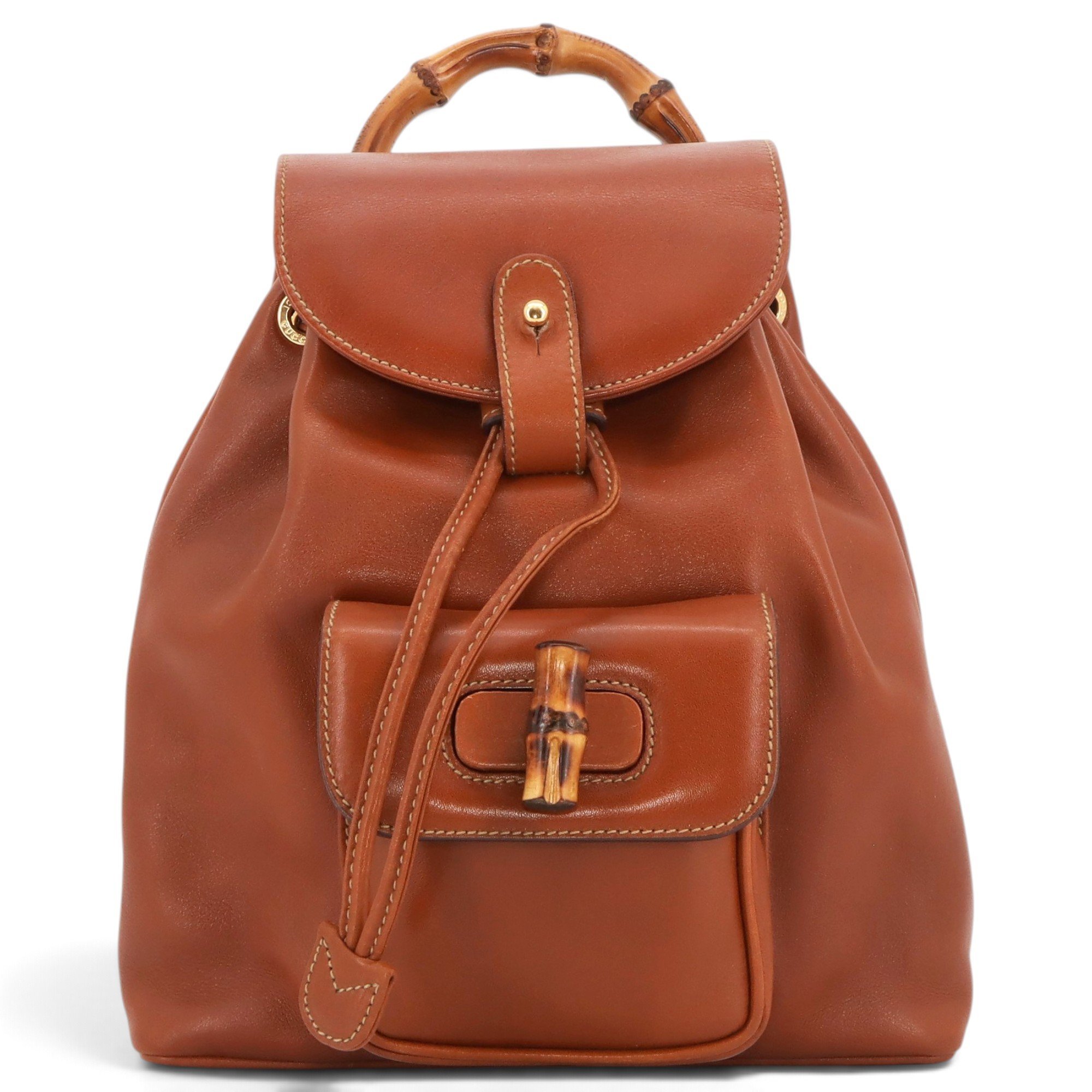 Vintage Bamboo pony-style calfskin backpack