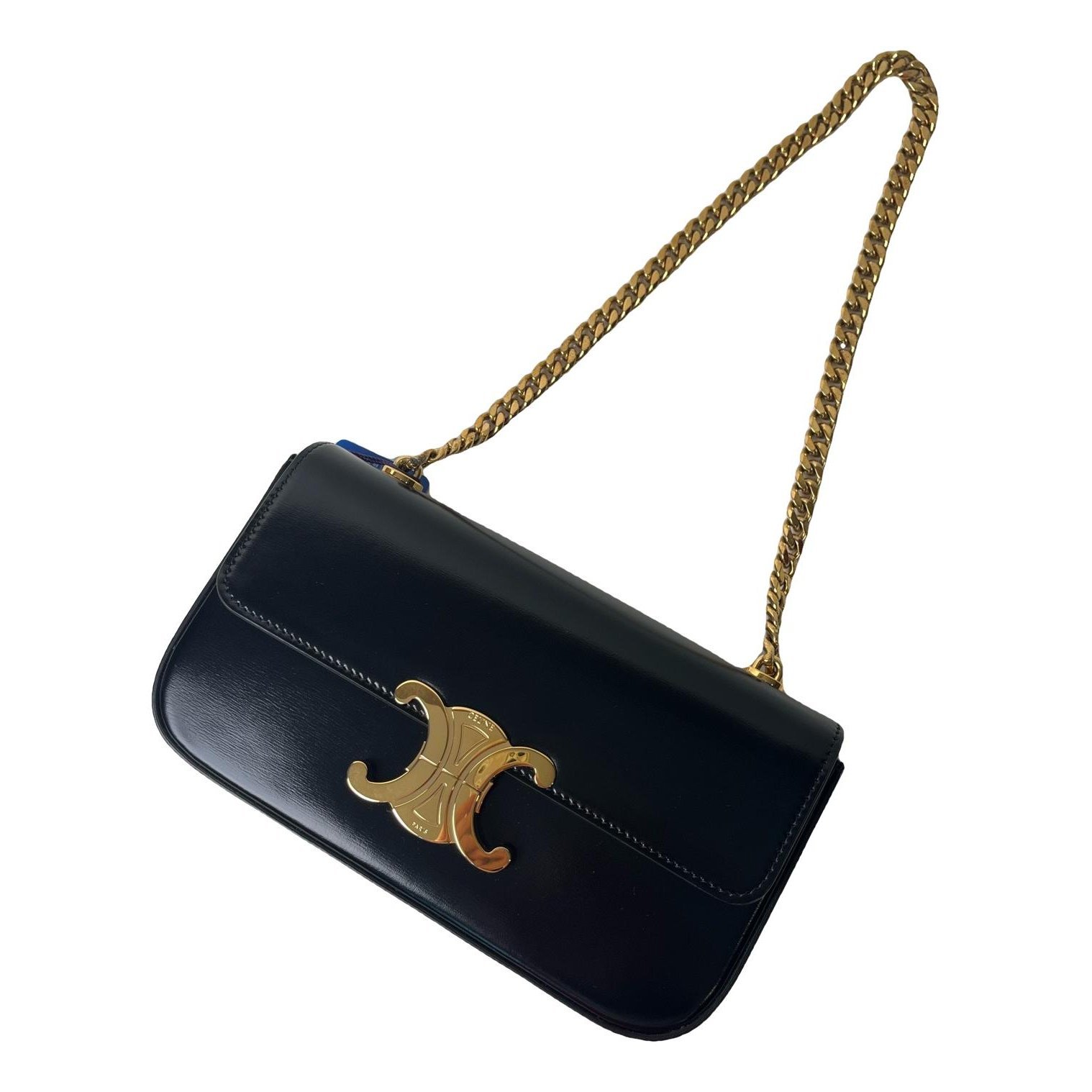 Triomphe chain leather handbag