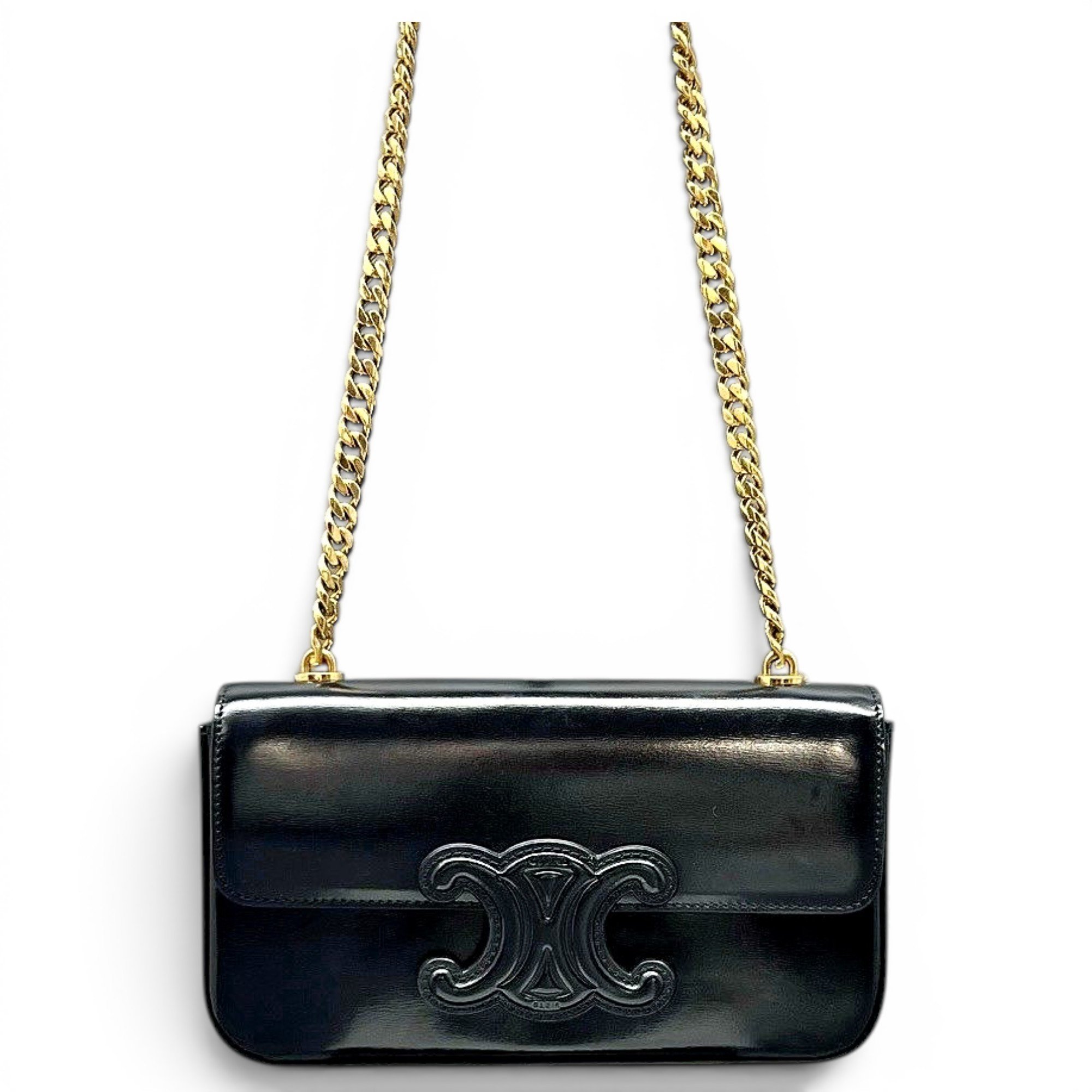 Triomphe chain leather crossbody bag