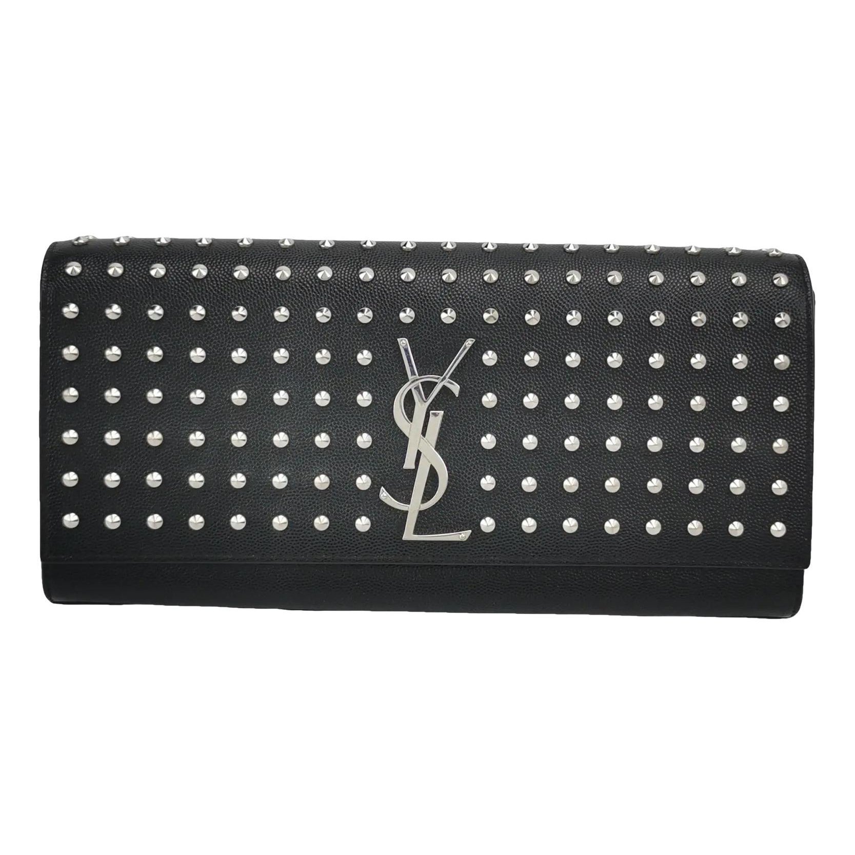 Leather clutch bag