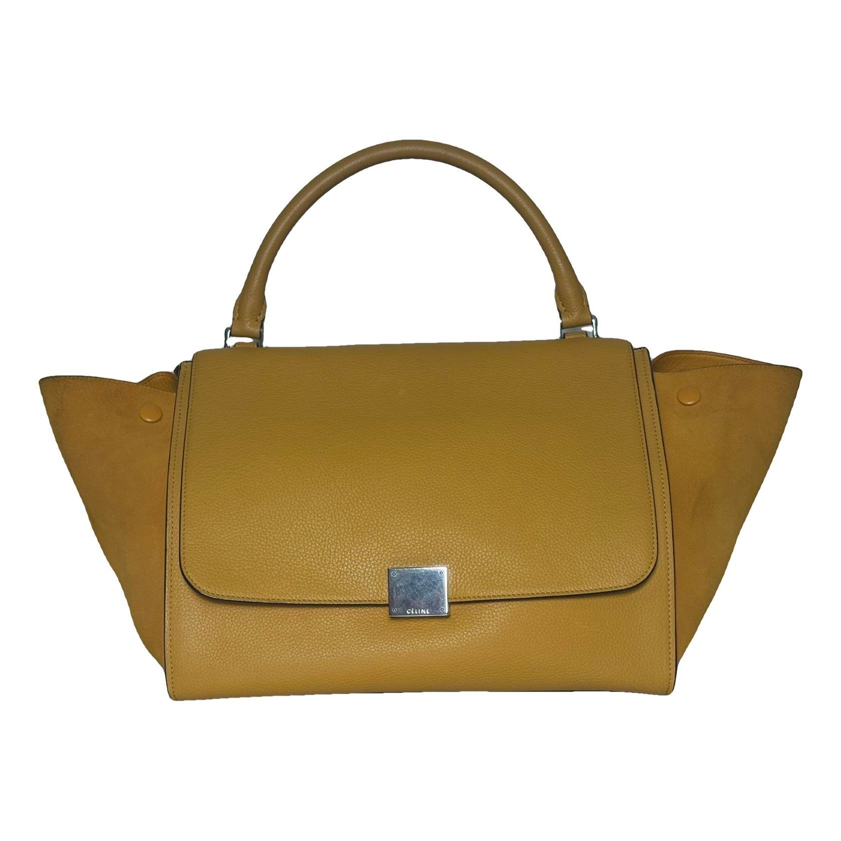 Trapèze leather handbag