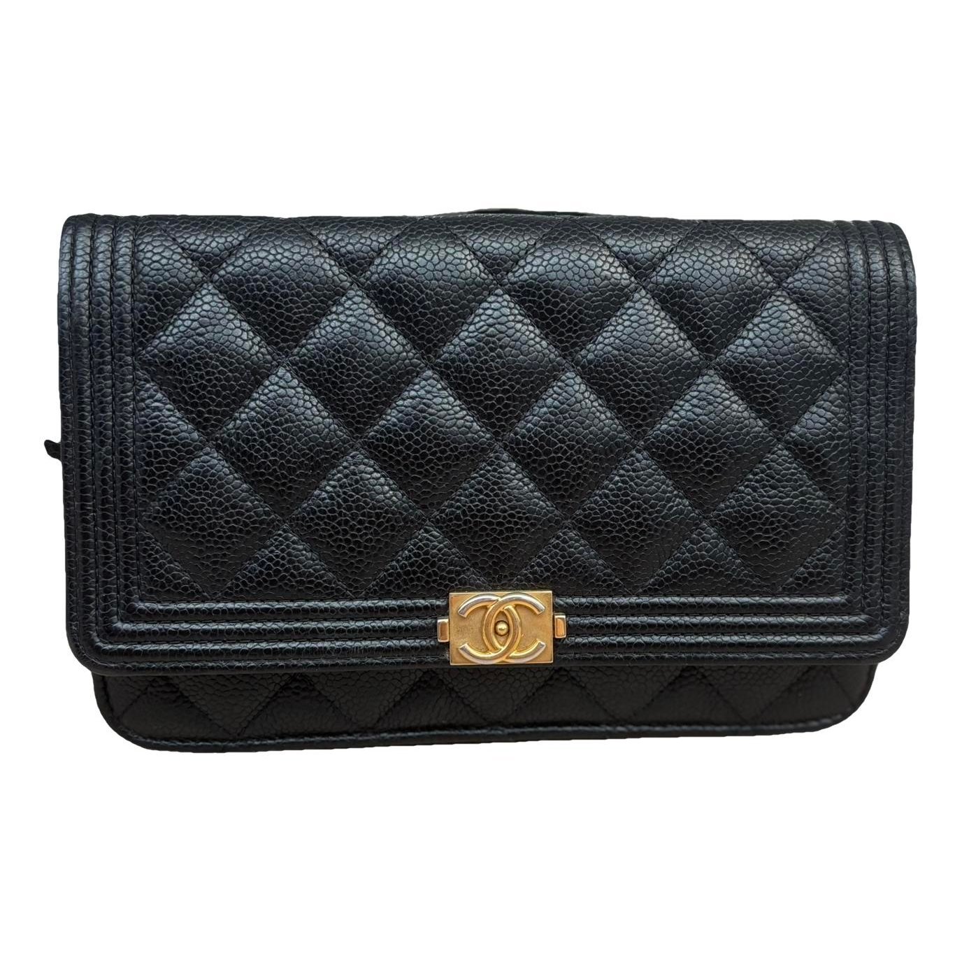 Wallet On Chain Boy Half Flap leather crossbody bag
