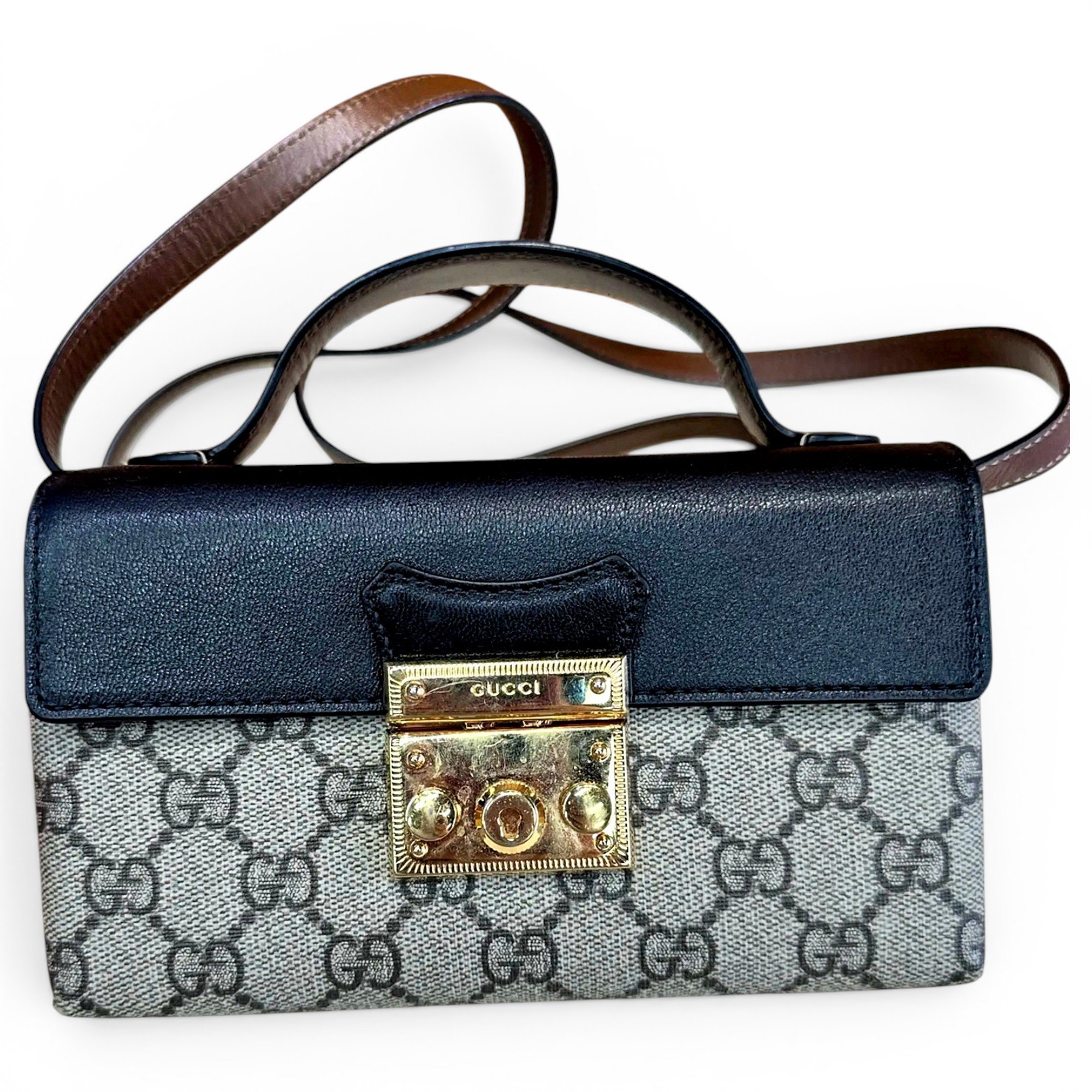 Padlock vinyl handbag