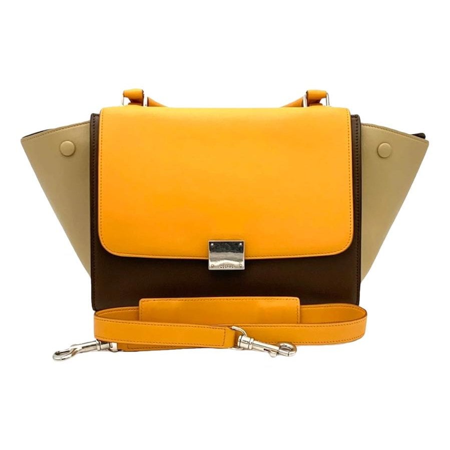 Trapèze leather handbag