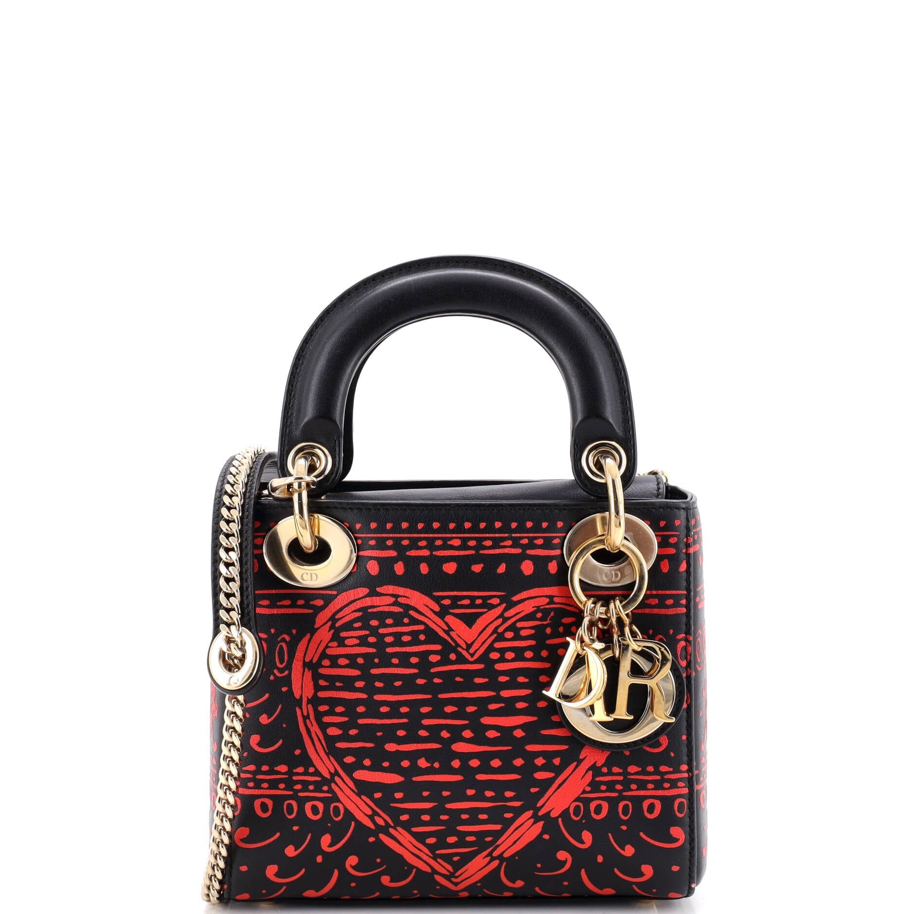 Lady Dior Bag Printed Leather Mini