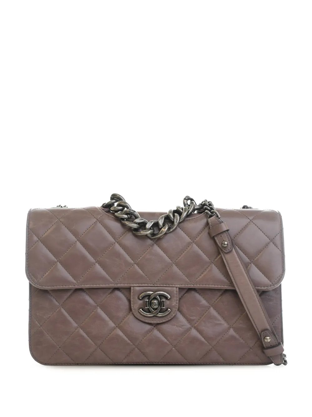 2016-2017 Large Quilted Aged Calfskin Perfect Edge Flap satchel