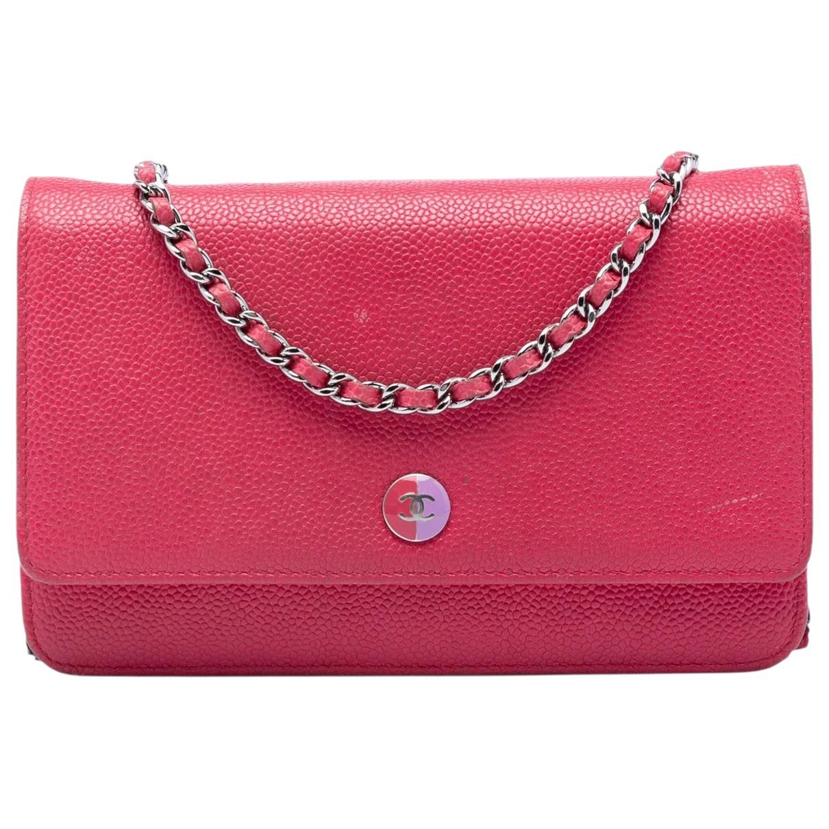 Wallet On Chain leather crossbody bag