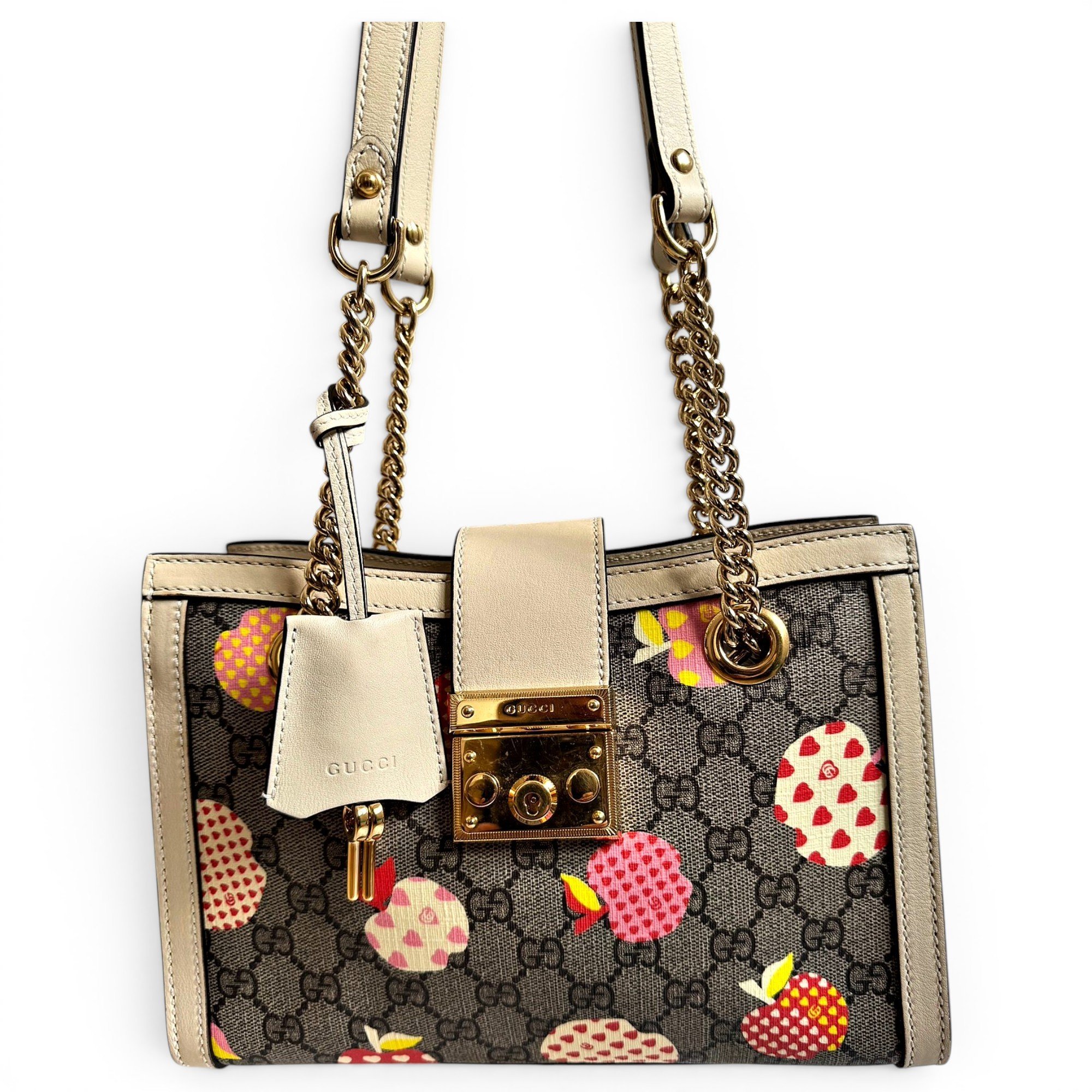 Padlock leather handbag