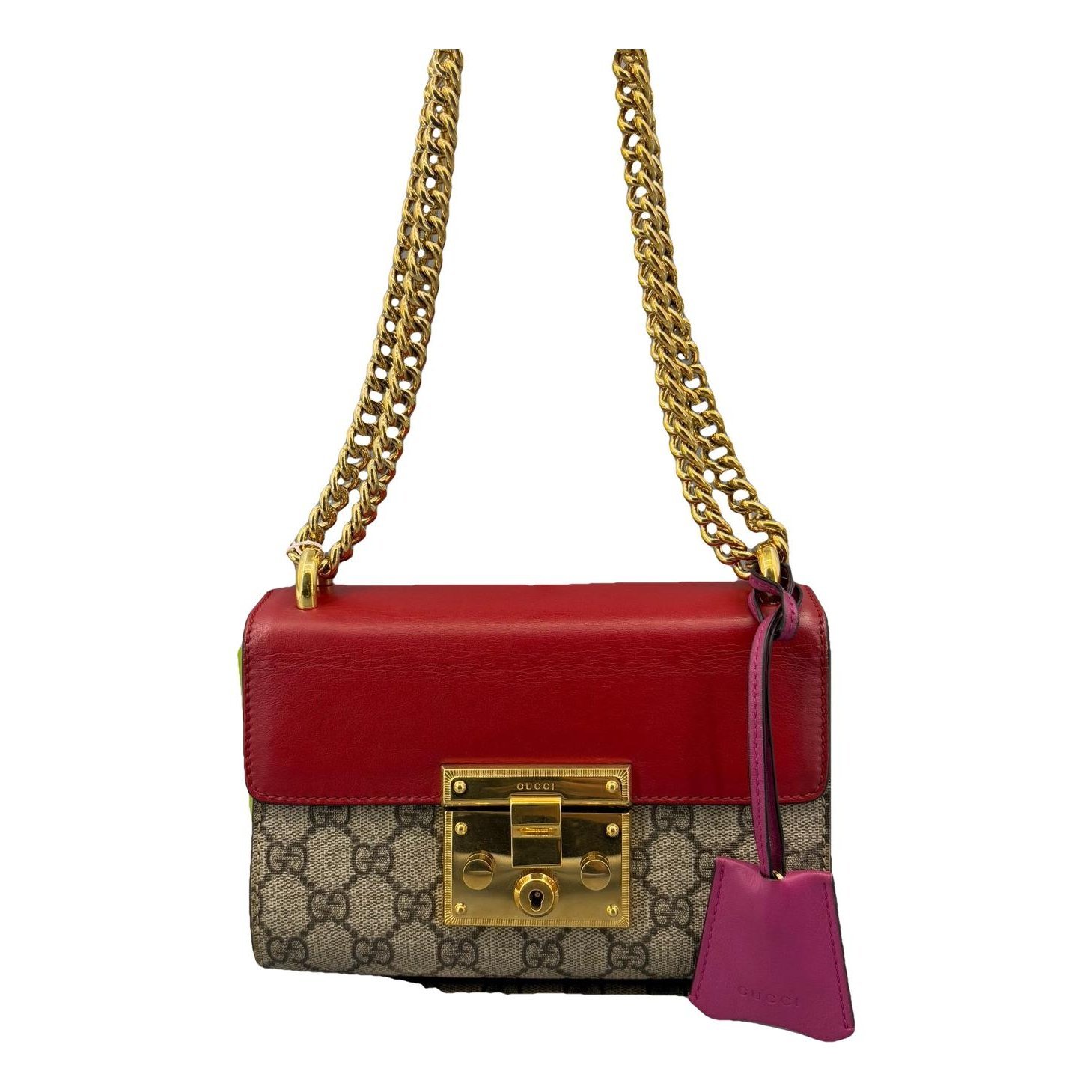 Padlock leather handbag