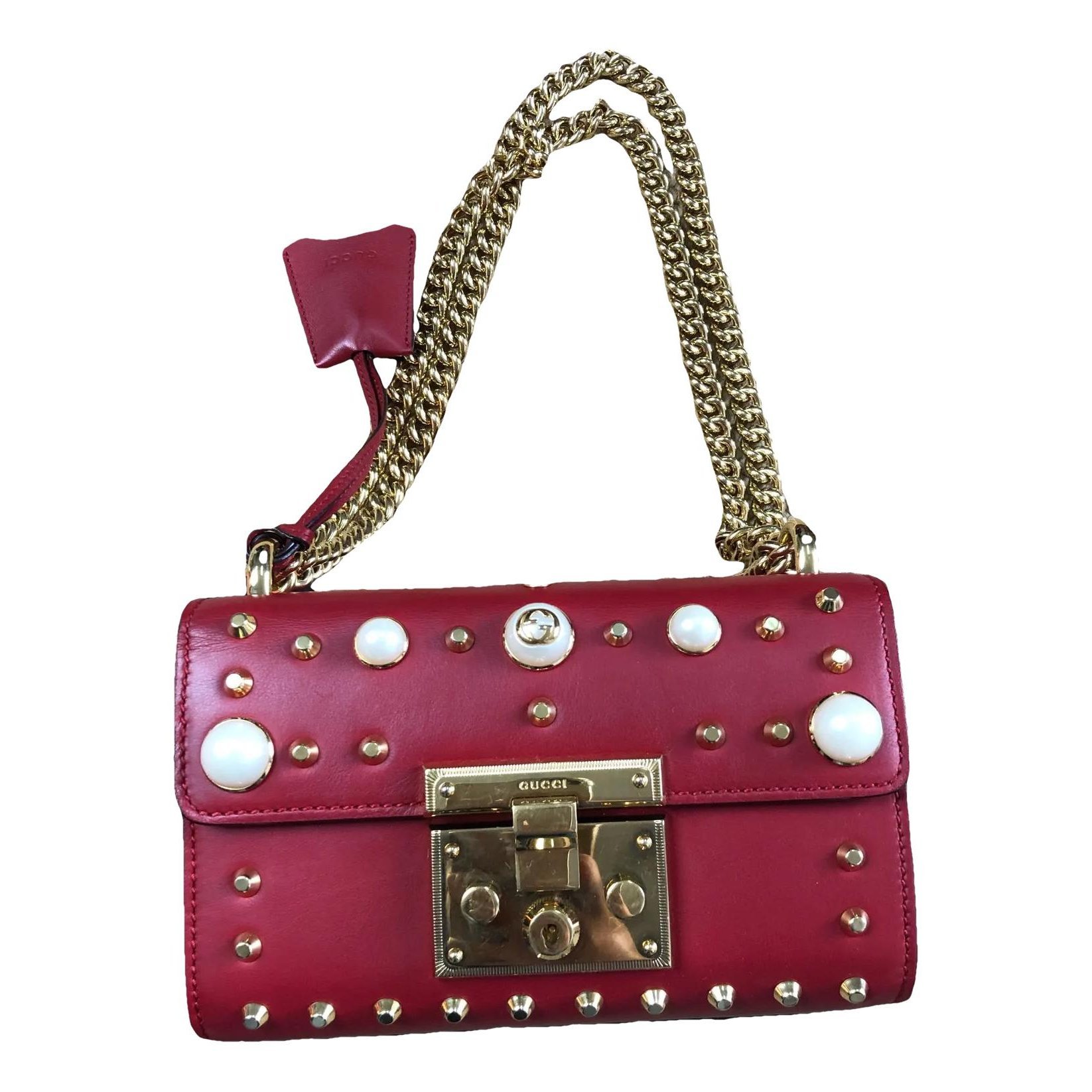 Padlock leather crossbody bag