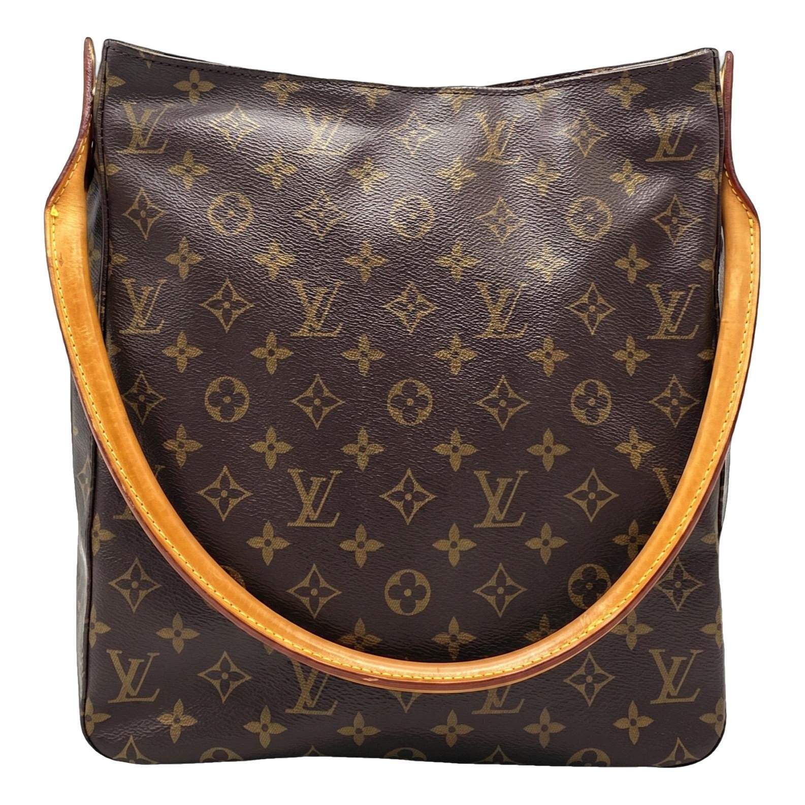 Looping leather handbag