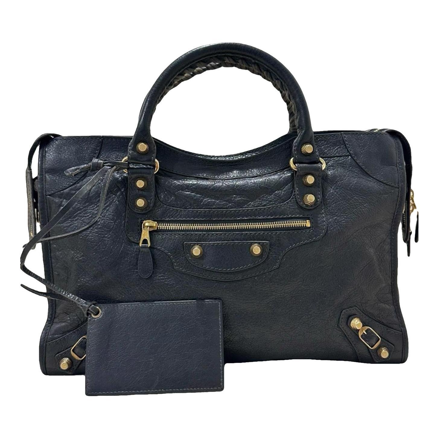 City leather handbag