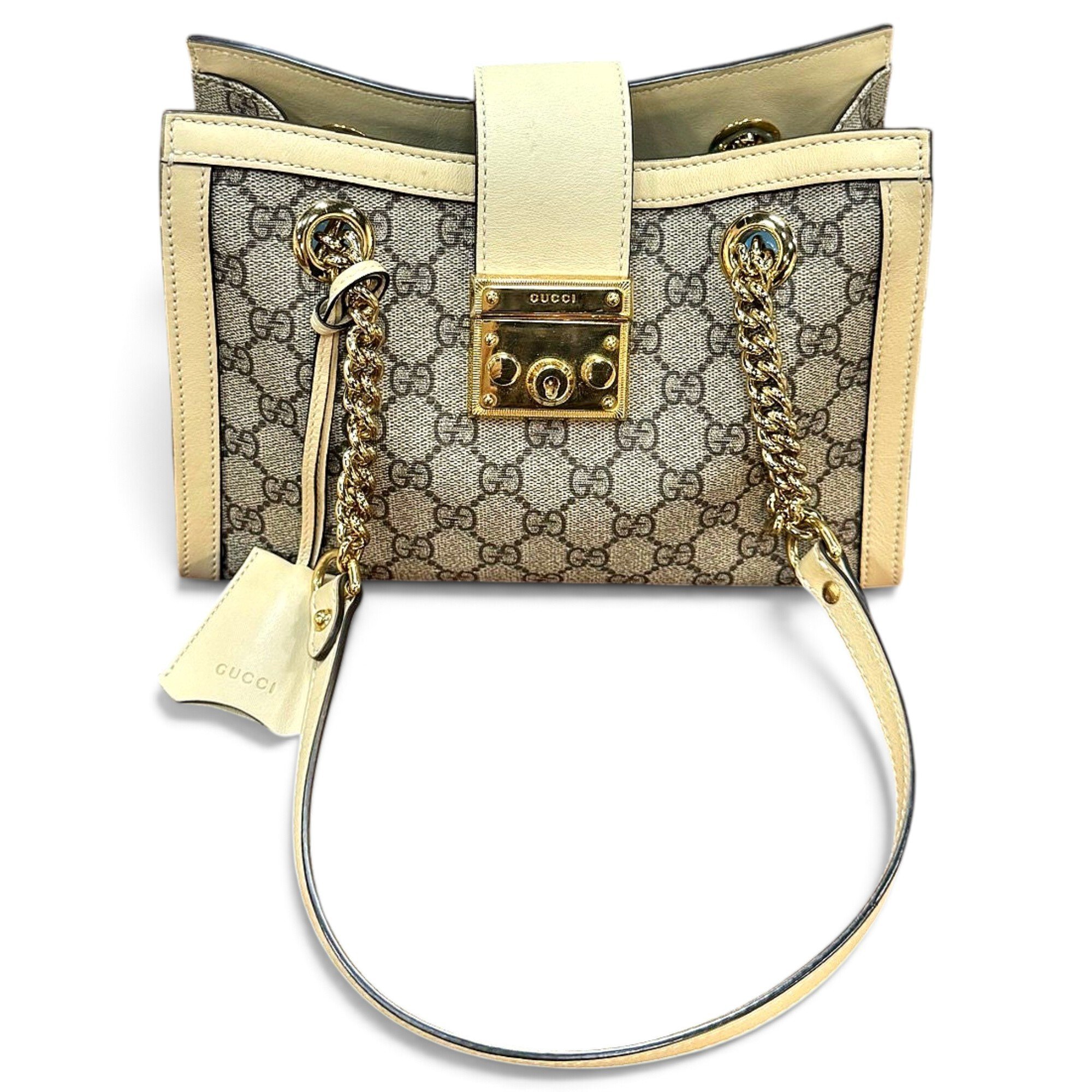 Padlock leather handbag