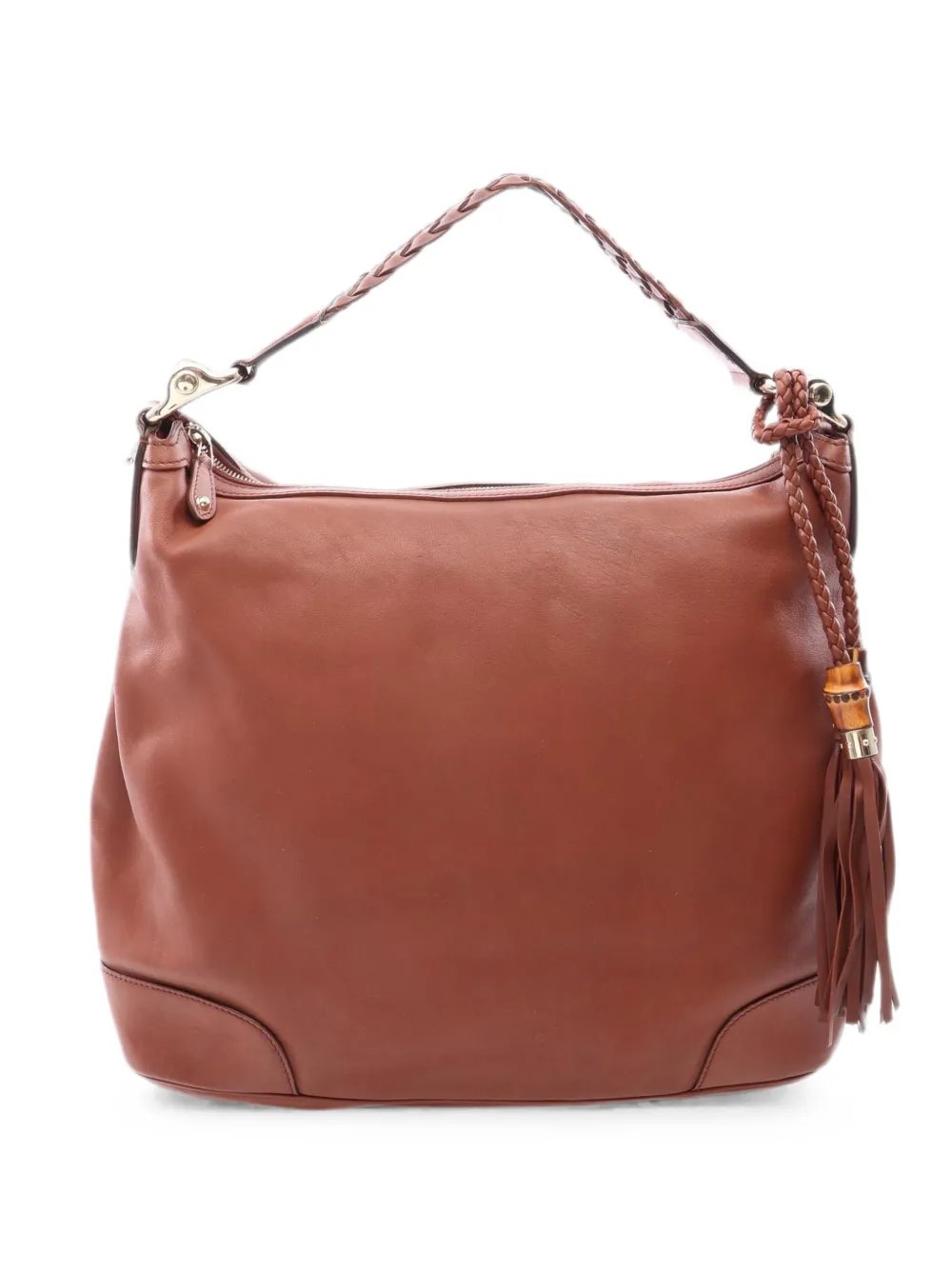 Bamboo tassel-detail shoulder bag