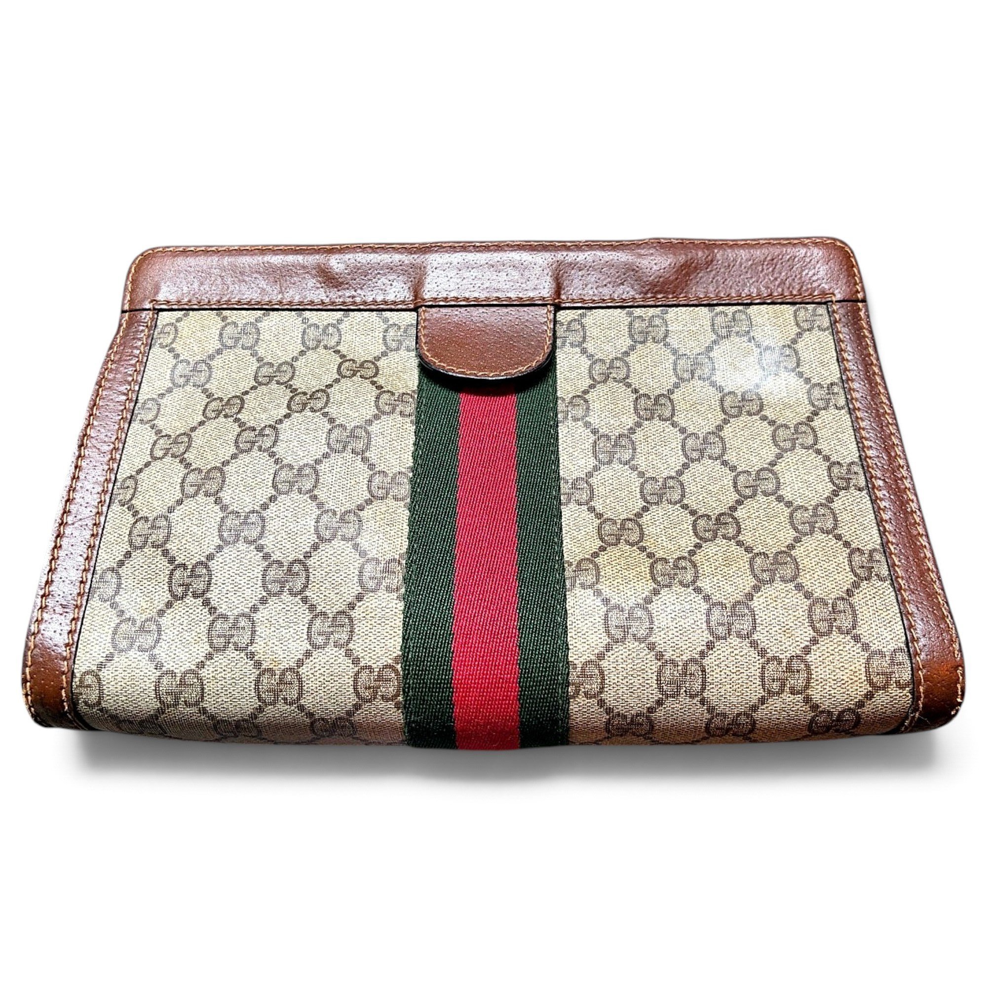 Leather clutch bag
