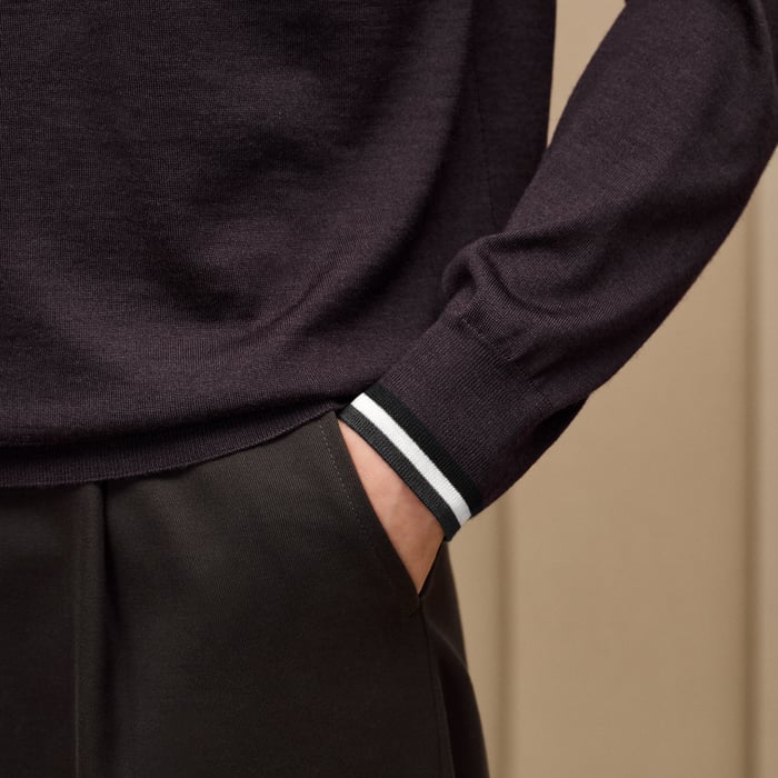 Prunoir "Rayures & Twist" Crewneck Sweater