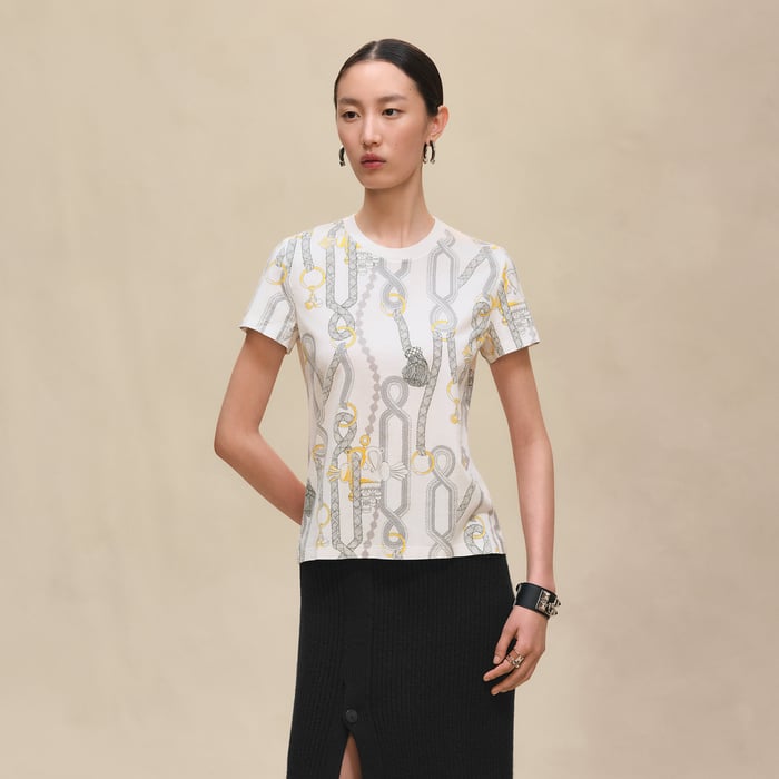 Blanc "Palefroi Remix" Straight T-shirt