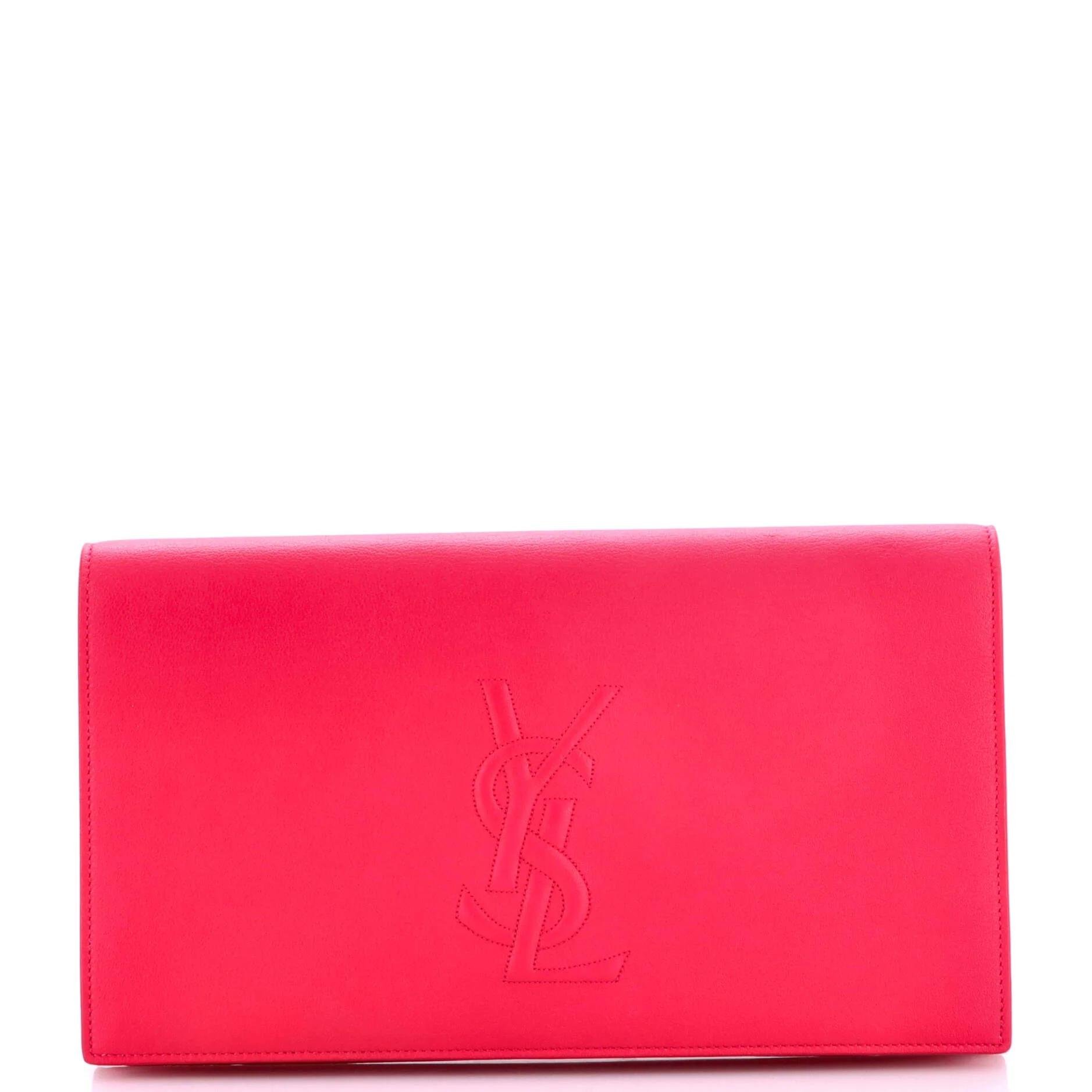 Leather clutch bag