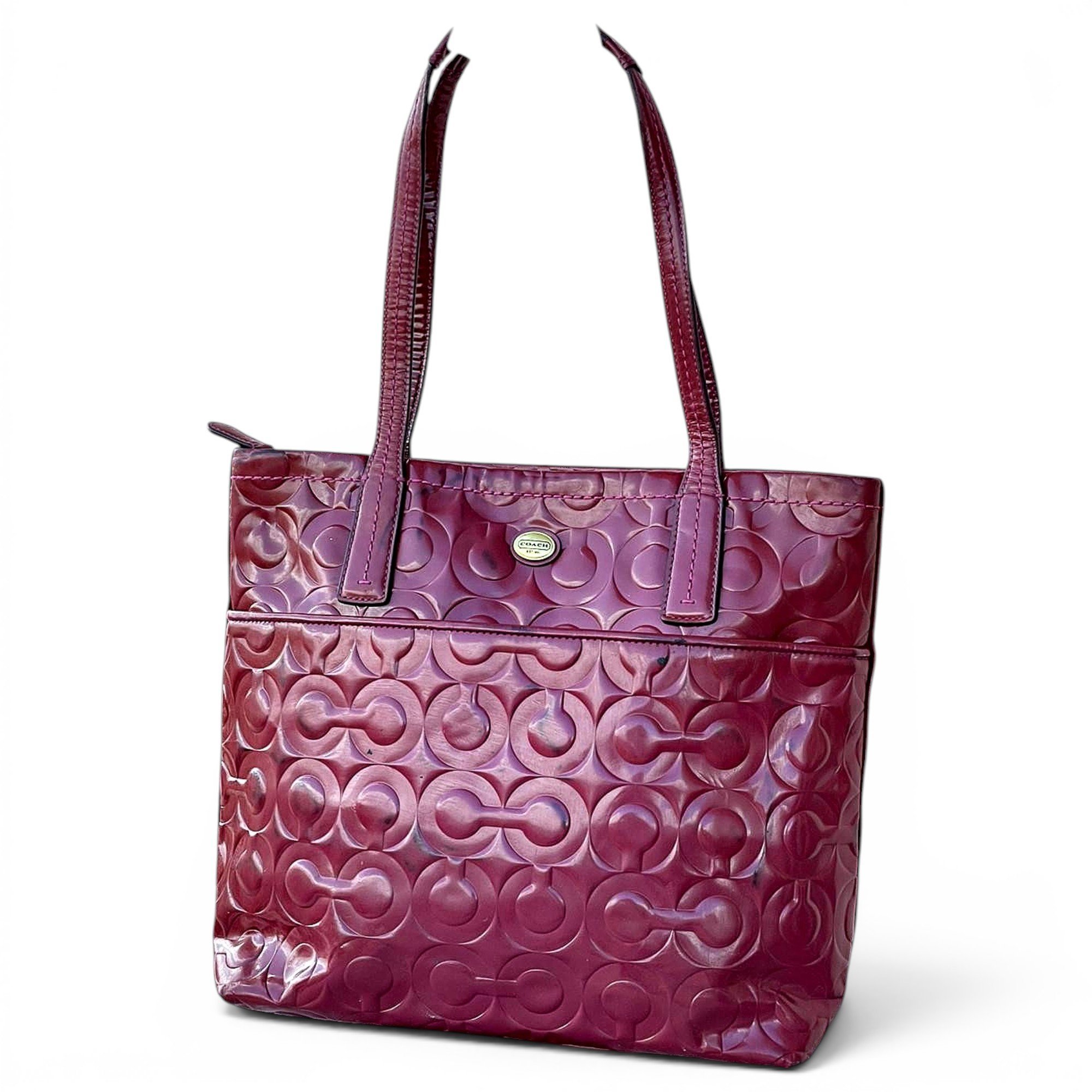 CITY ZIP TOTE patent leather tote