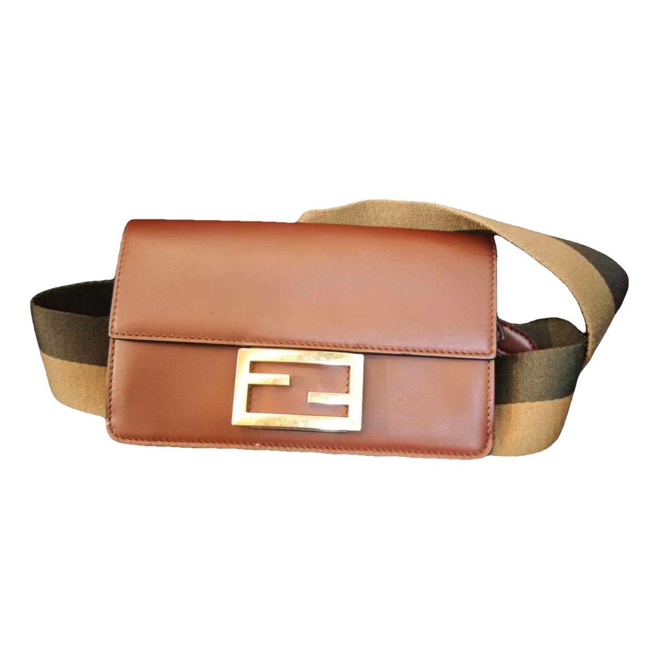 Flat Baguette leather crossbody bag