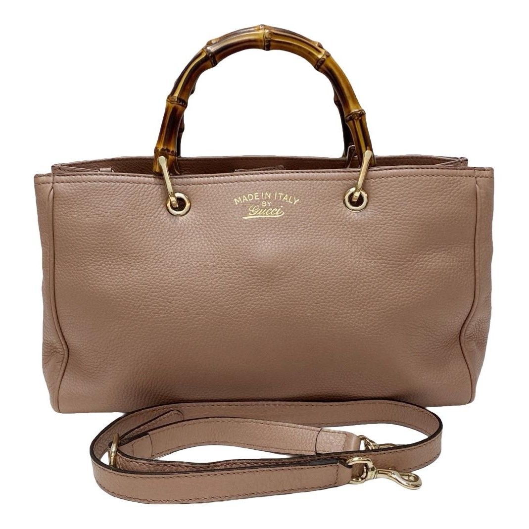 Bamboo Shopper leather handbag