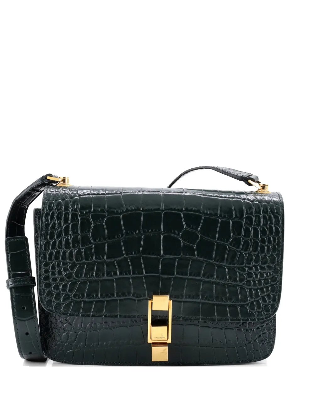 Carre Satchel Crocodile Embossed Leather Medium crossbody bag
