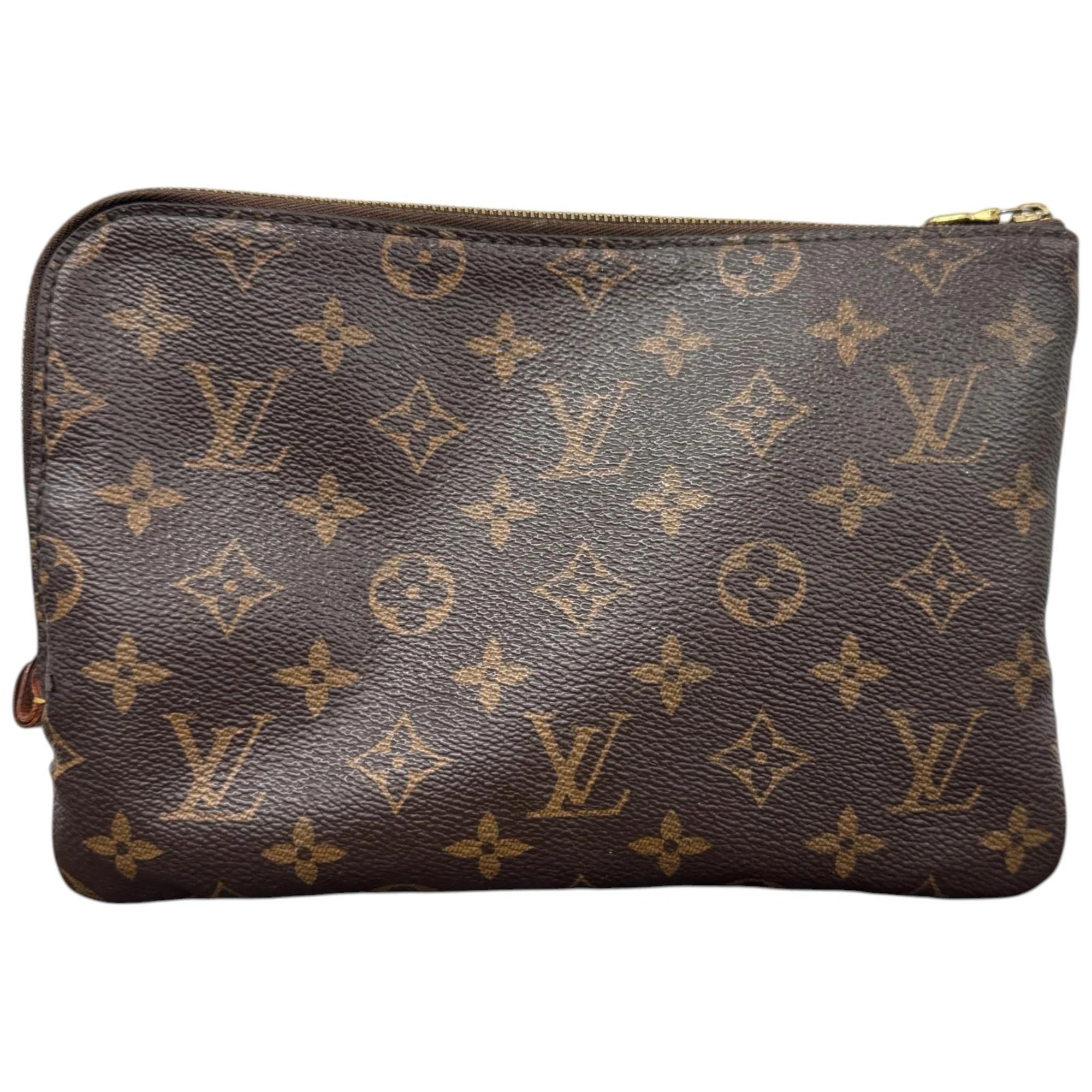 Leather clutch bag
