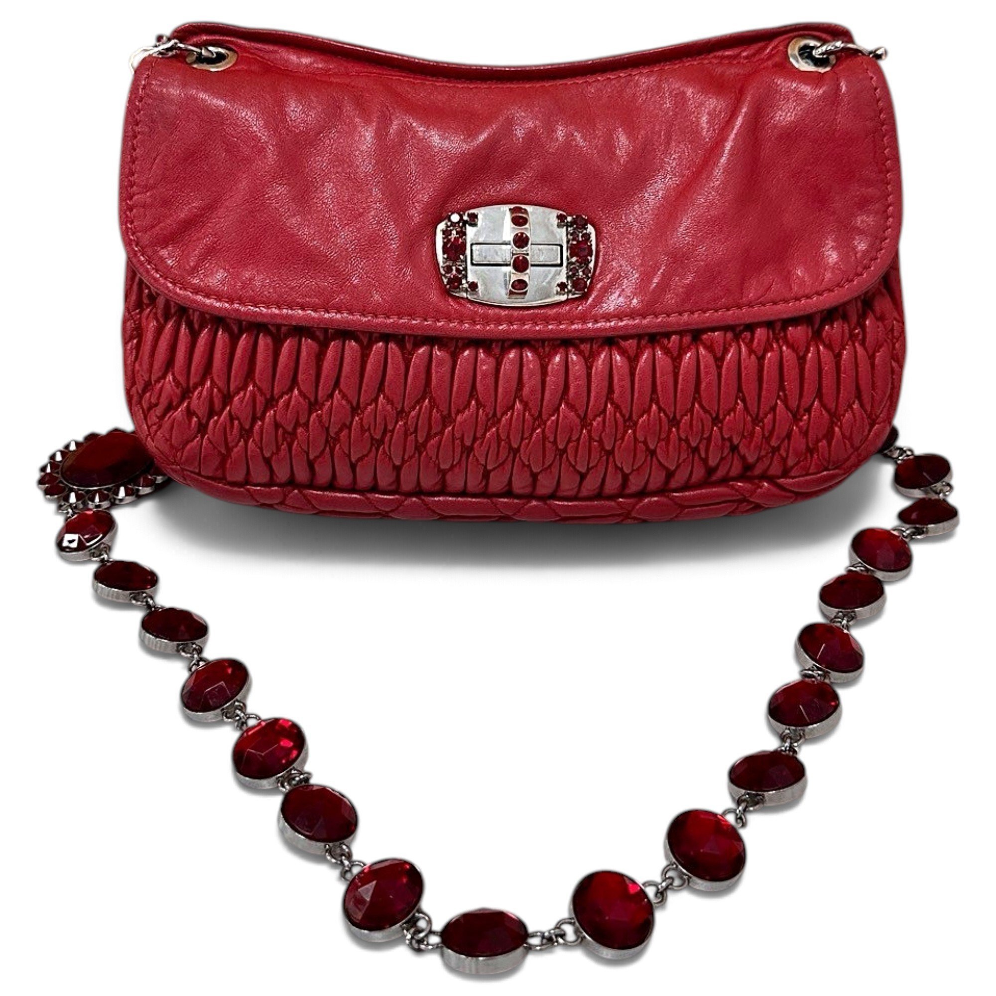 Miu Miu Miu Crystal leather handbag