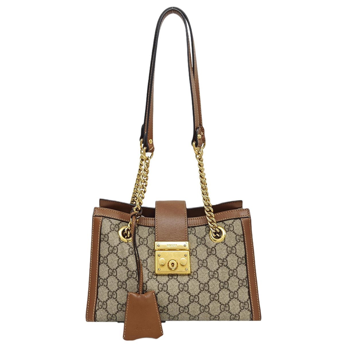Padlock leather handbag