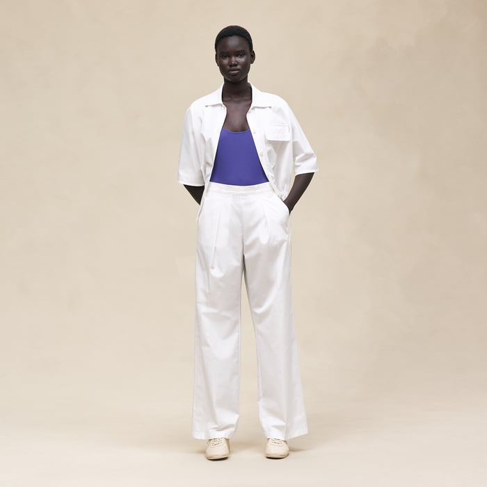 Blanc Embroidered Beach Pants