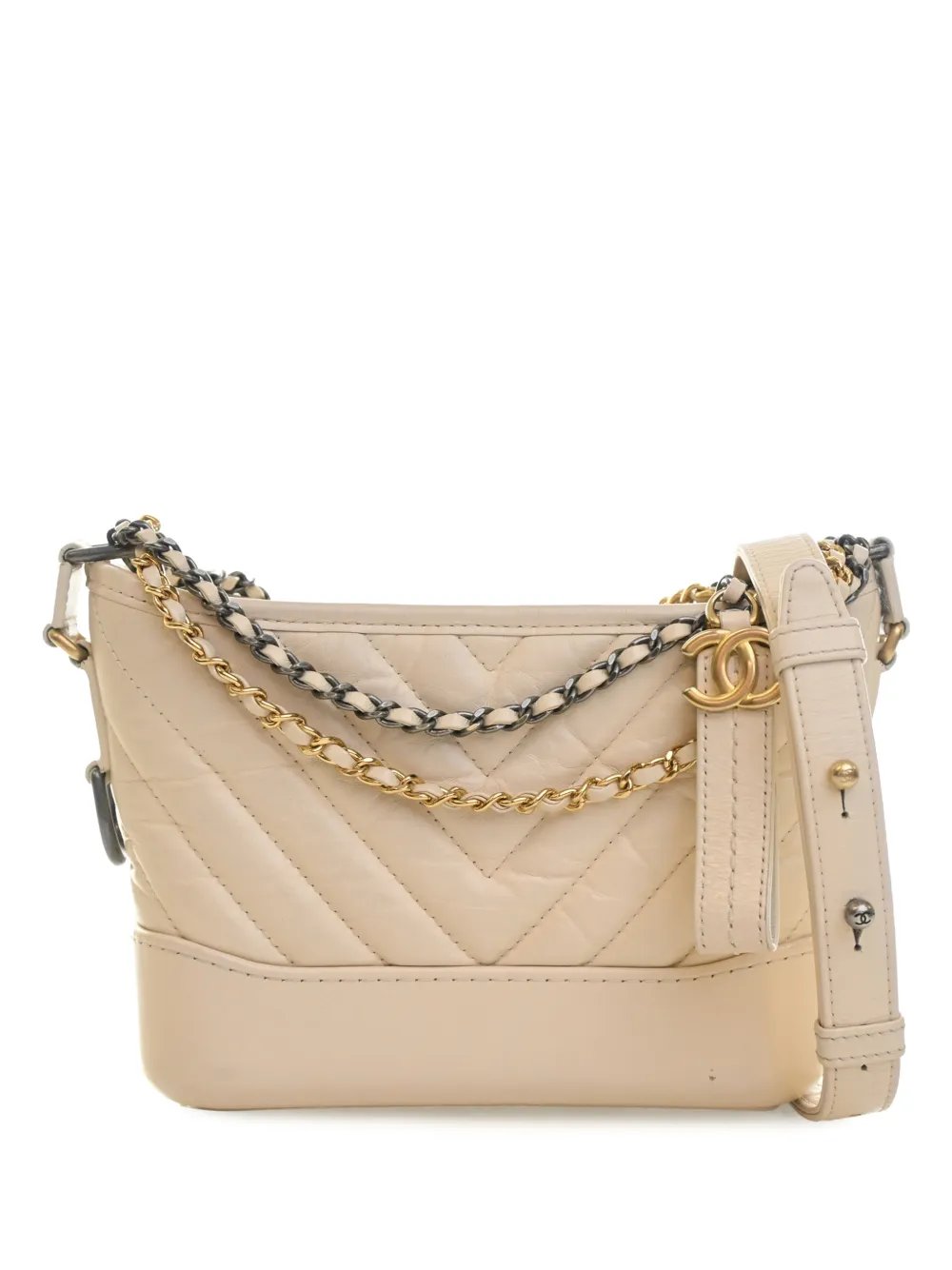 2019 Small Chevron Aged Calfskin Gabrielle Hobo crossbody bag