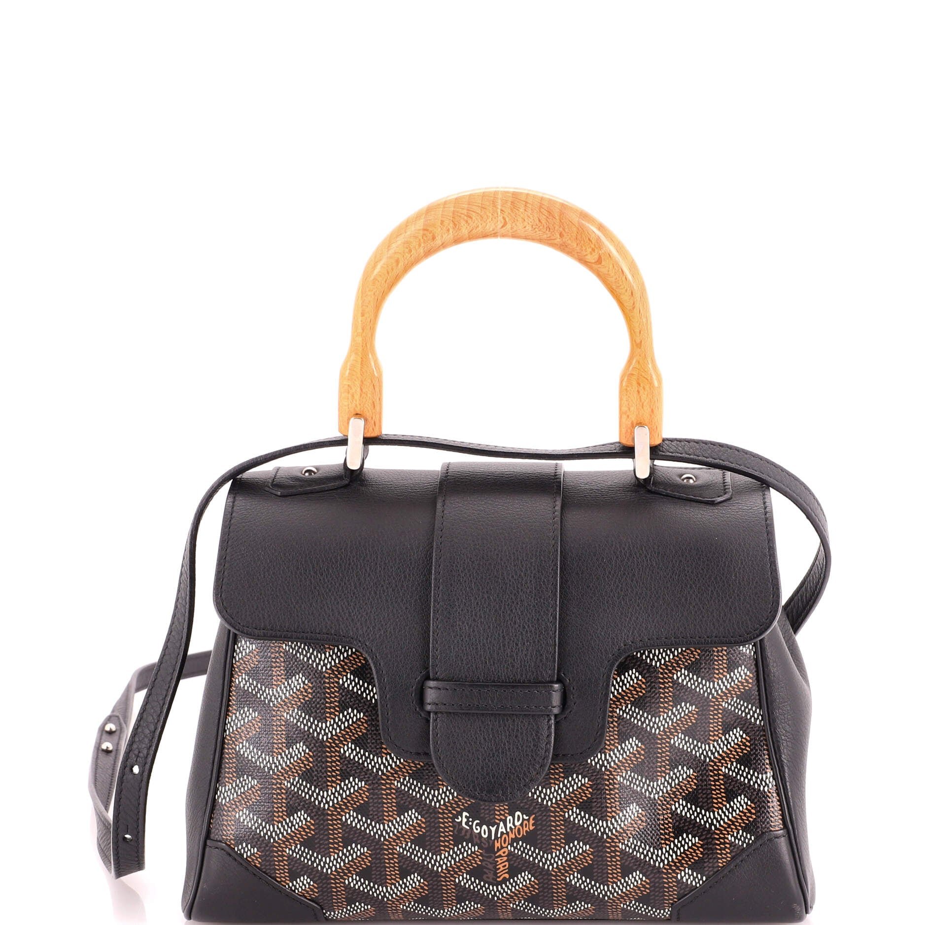Saigon Top Handle Bag Coated Canvas with Leather Mini